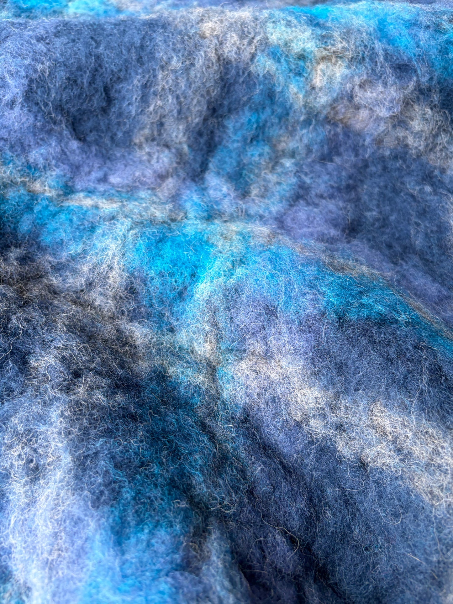 FELICE 011 heavy boiled wool check blue/turquoise