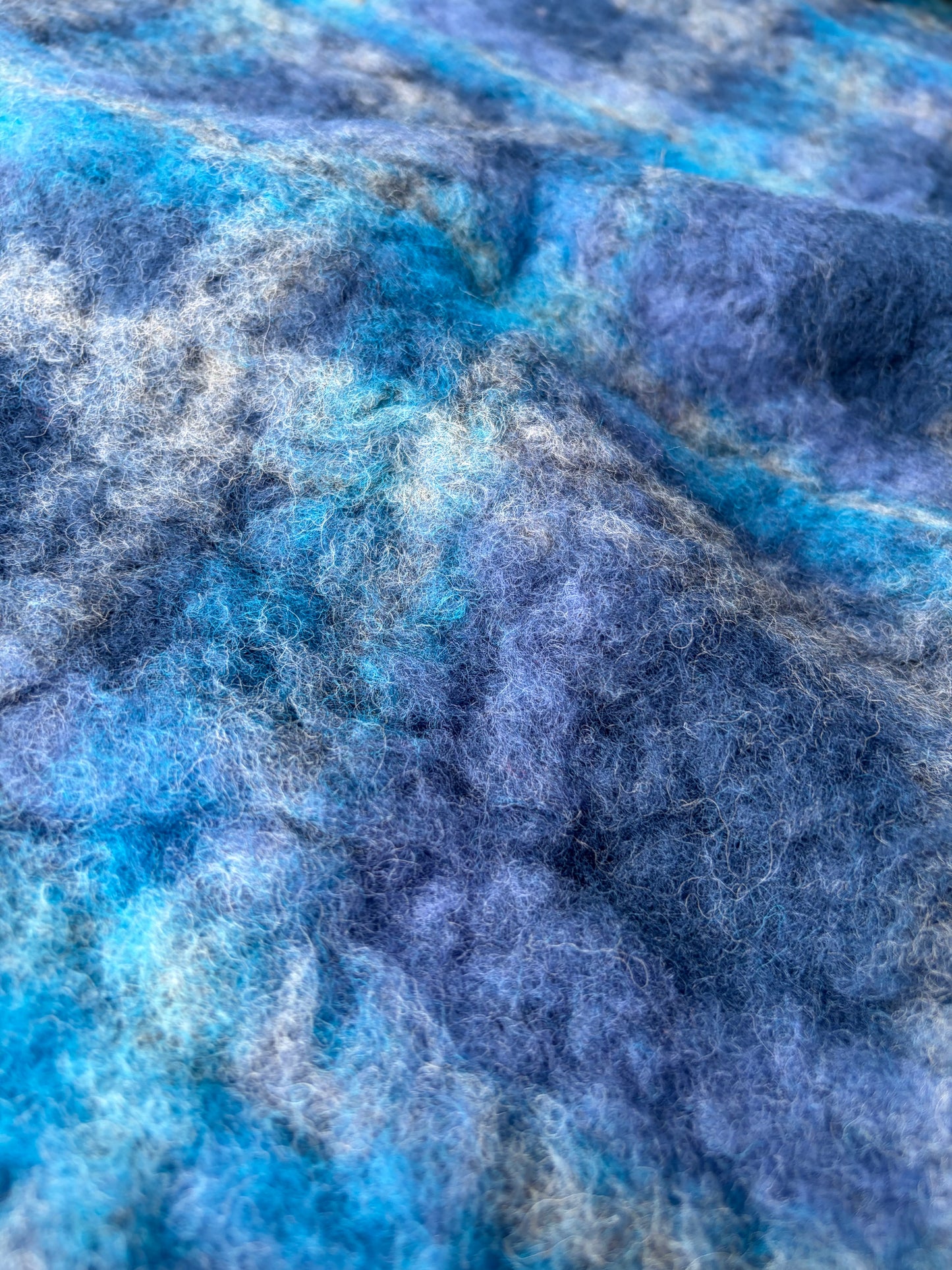 FELICE 011 heavy boiled wool check blue/turquoise