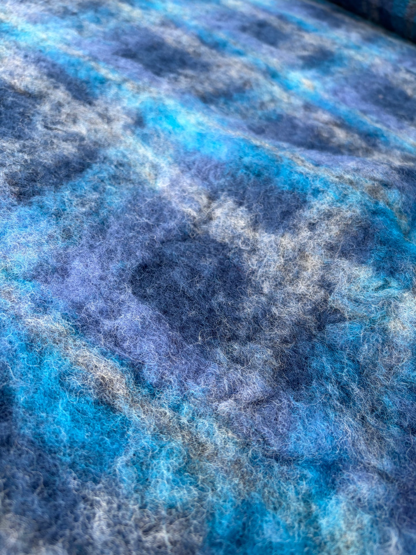 FELICE 011 heavy boiled wool check blue/turquoise