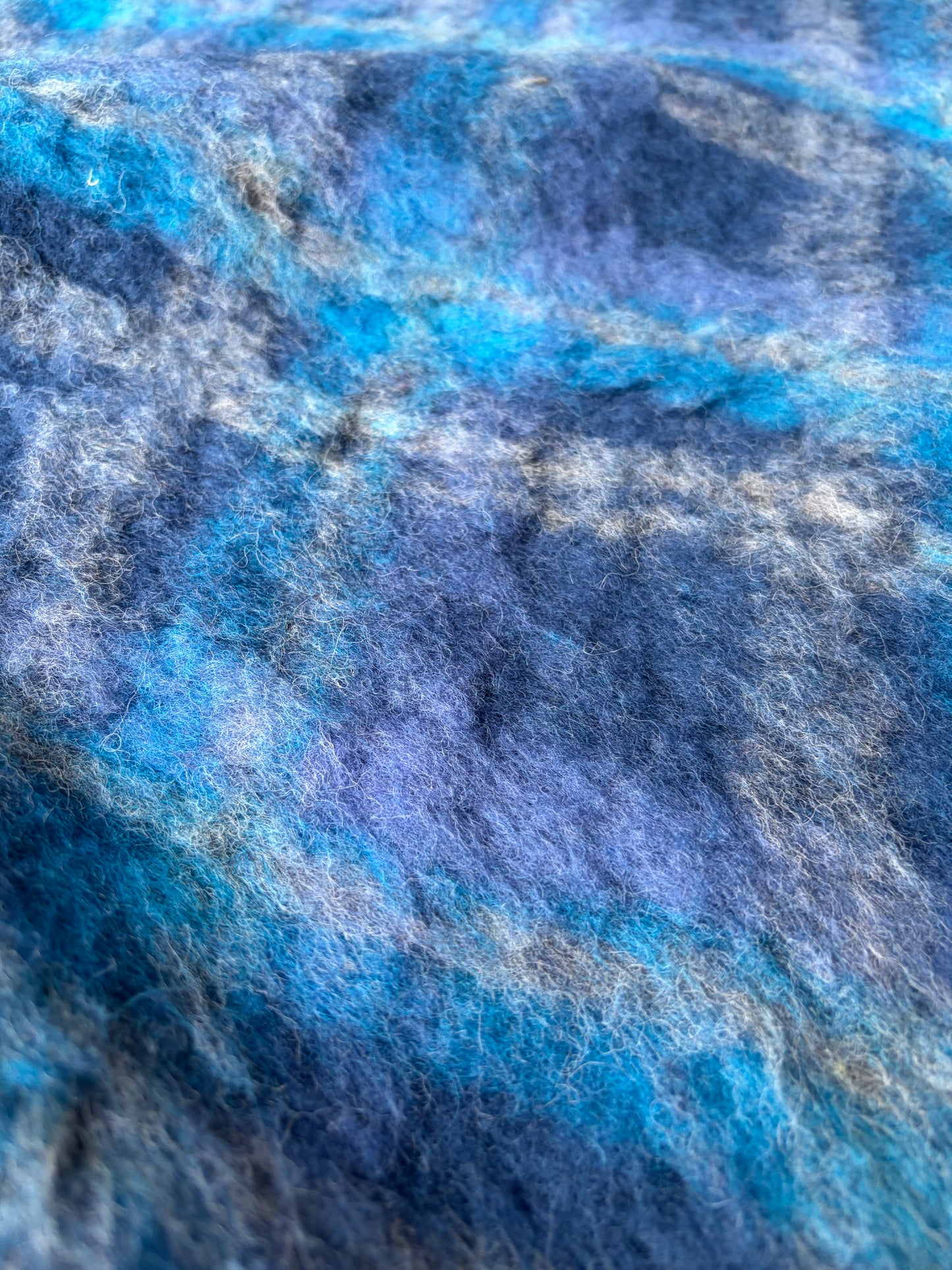 FELICE 011 heavy boiled wool check blue/turquoise