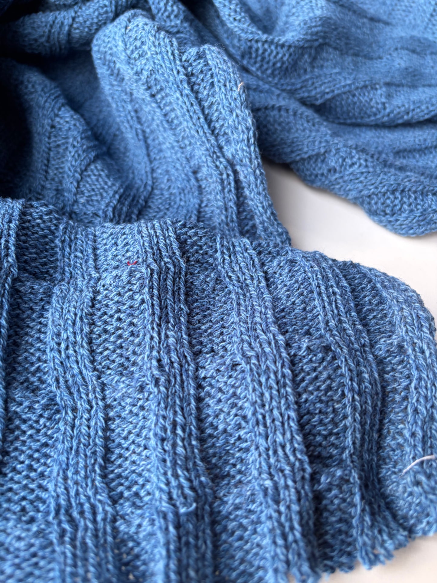 FELICE 012 azur coloured knitted cable cotton/wool