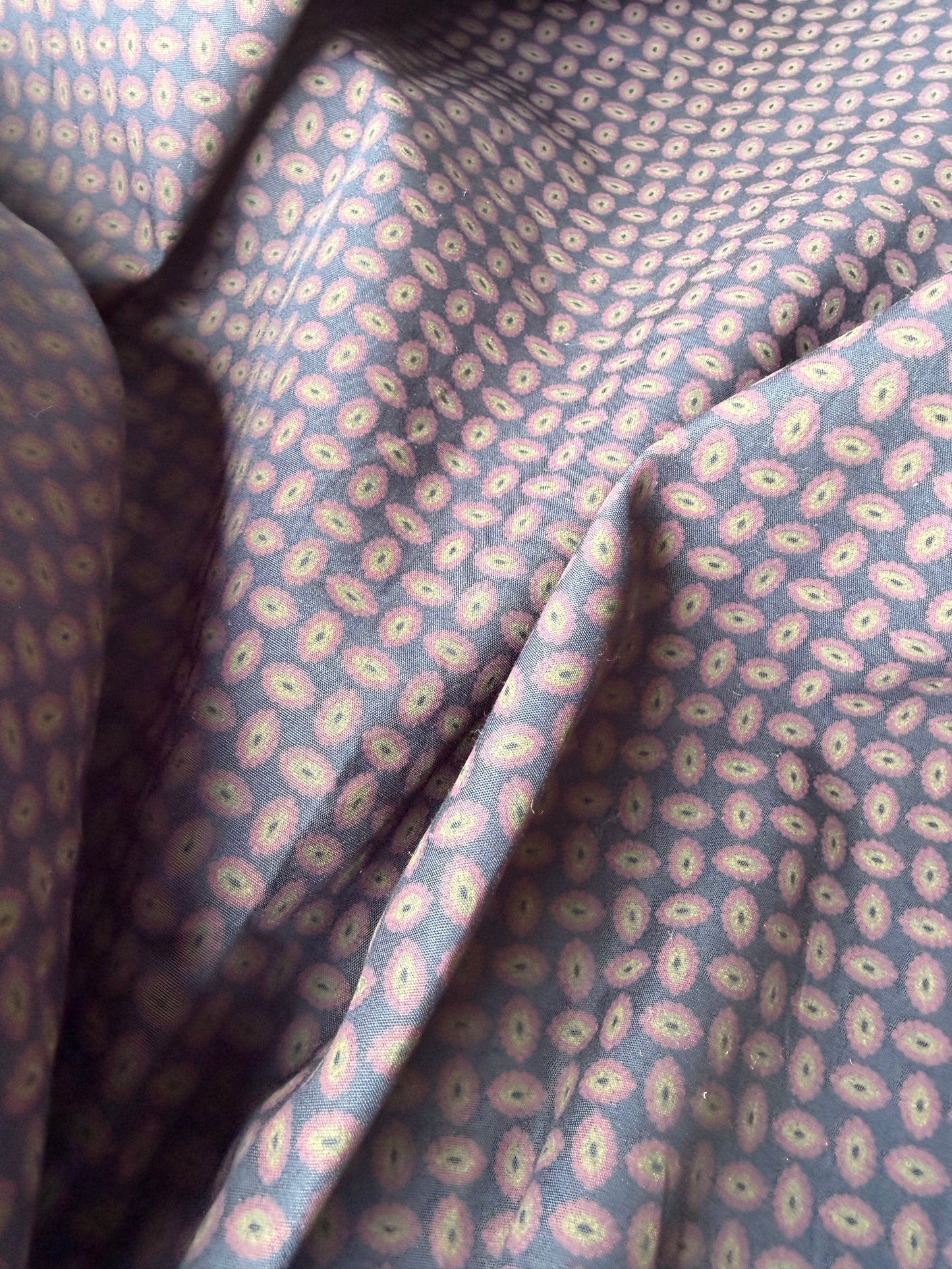 FELICE 017 cotton poplin navy with small print