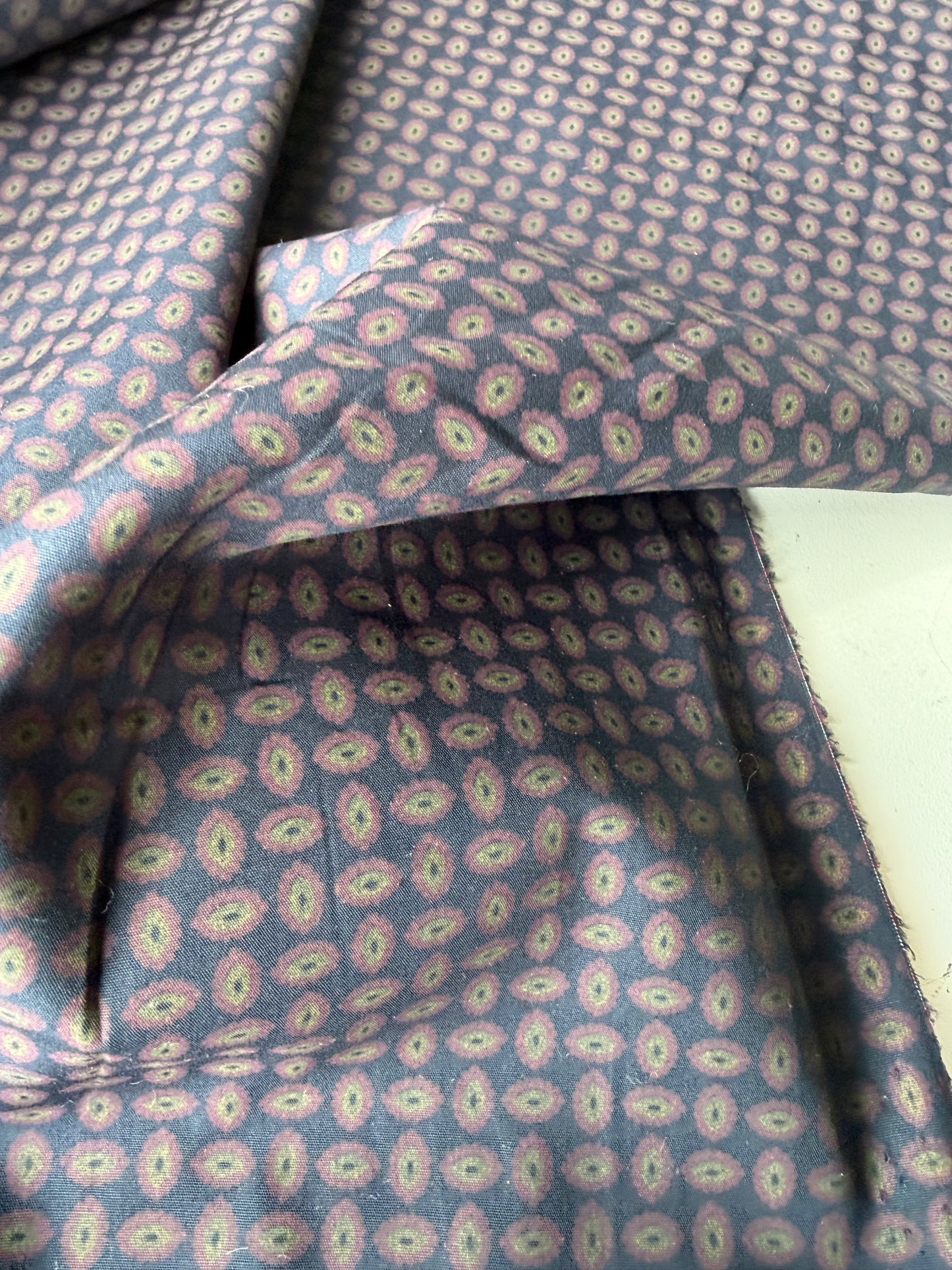 FELICE 017 cotton poplin navy with small print