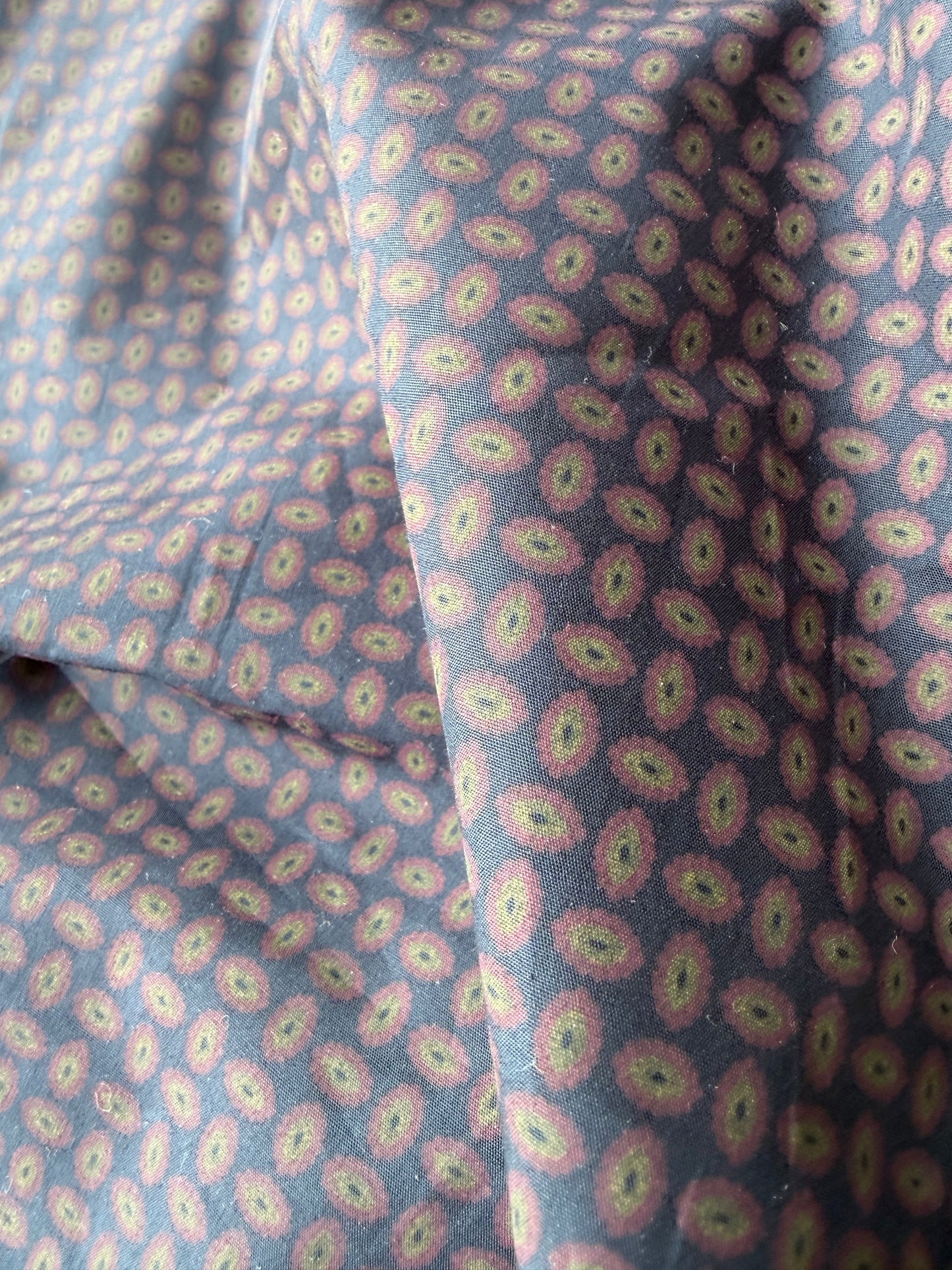 FELICE 017 cotton poplin navy with small print