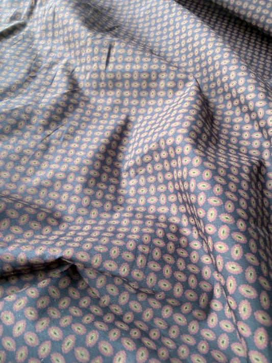 FELICE 017 cotton poplin navy with small print