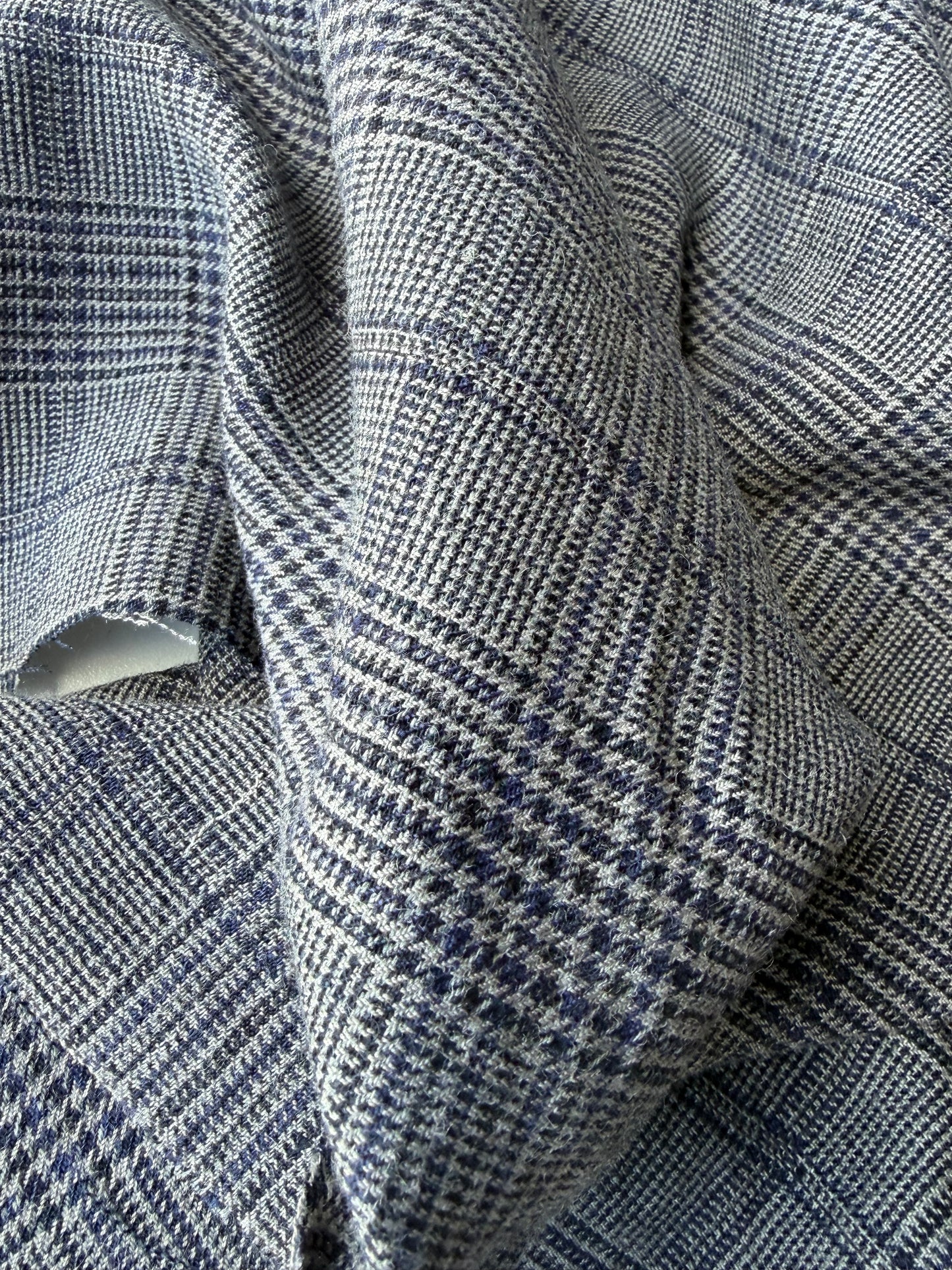 FELICE 019 grey/blue checkered wool drape