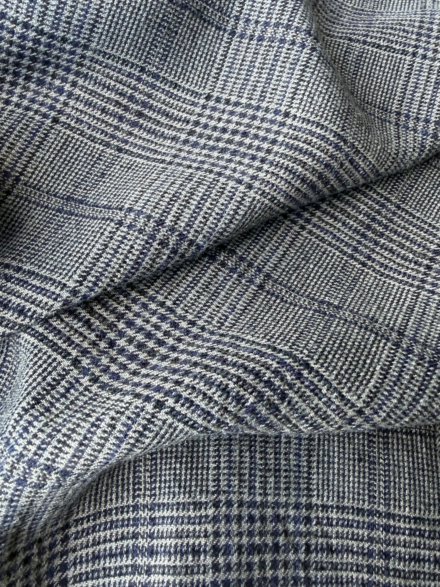 FELICE 019 grey/blue checkered wool drape
