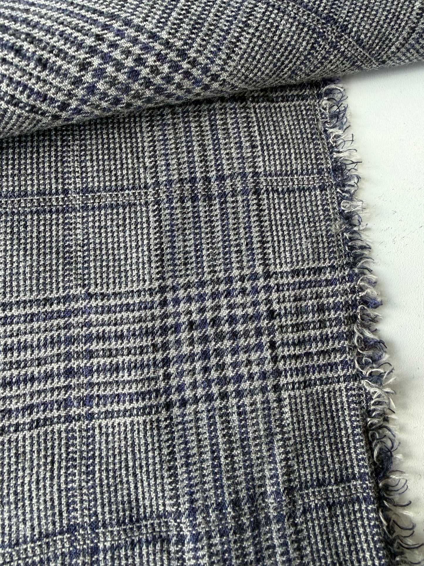 FELICE 019 grey/blue checkered wool drape