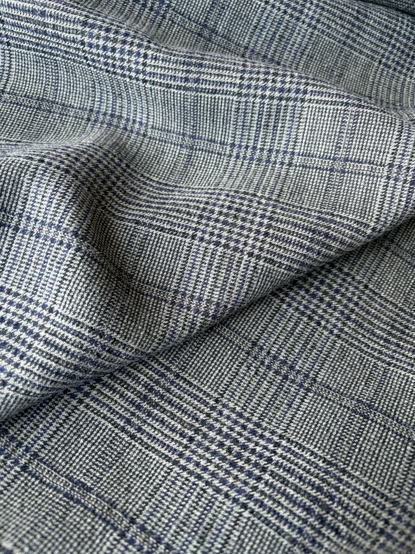 FELICE 019 grey/blue checkered wool drape