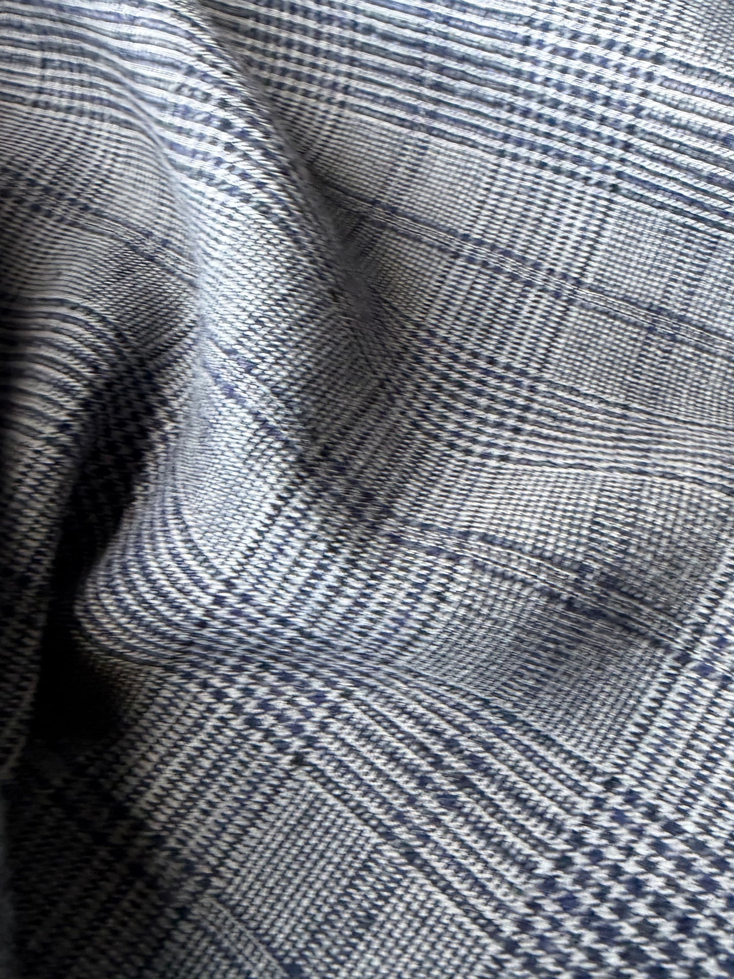 FELICE 019 grey/blue checkered wool drape