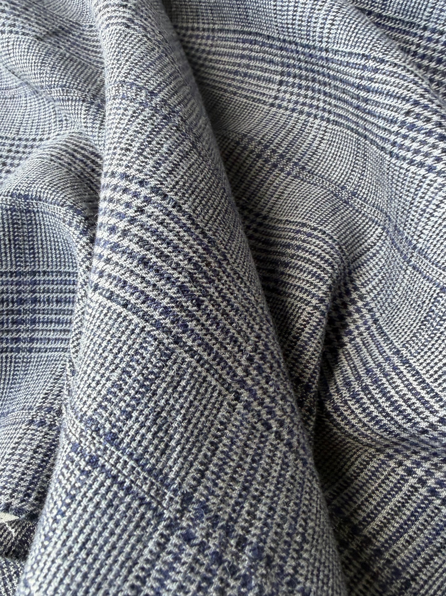 FELICE 019 grey/blue checkered wool drape