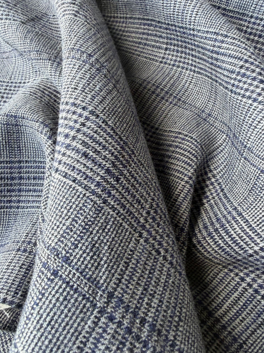 FELICE 019 grey/blue checkered wool drape