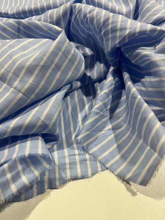 Soft Origin 004 woven cotton stripes blue