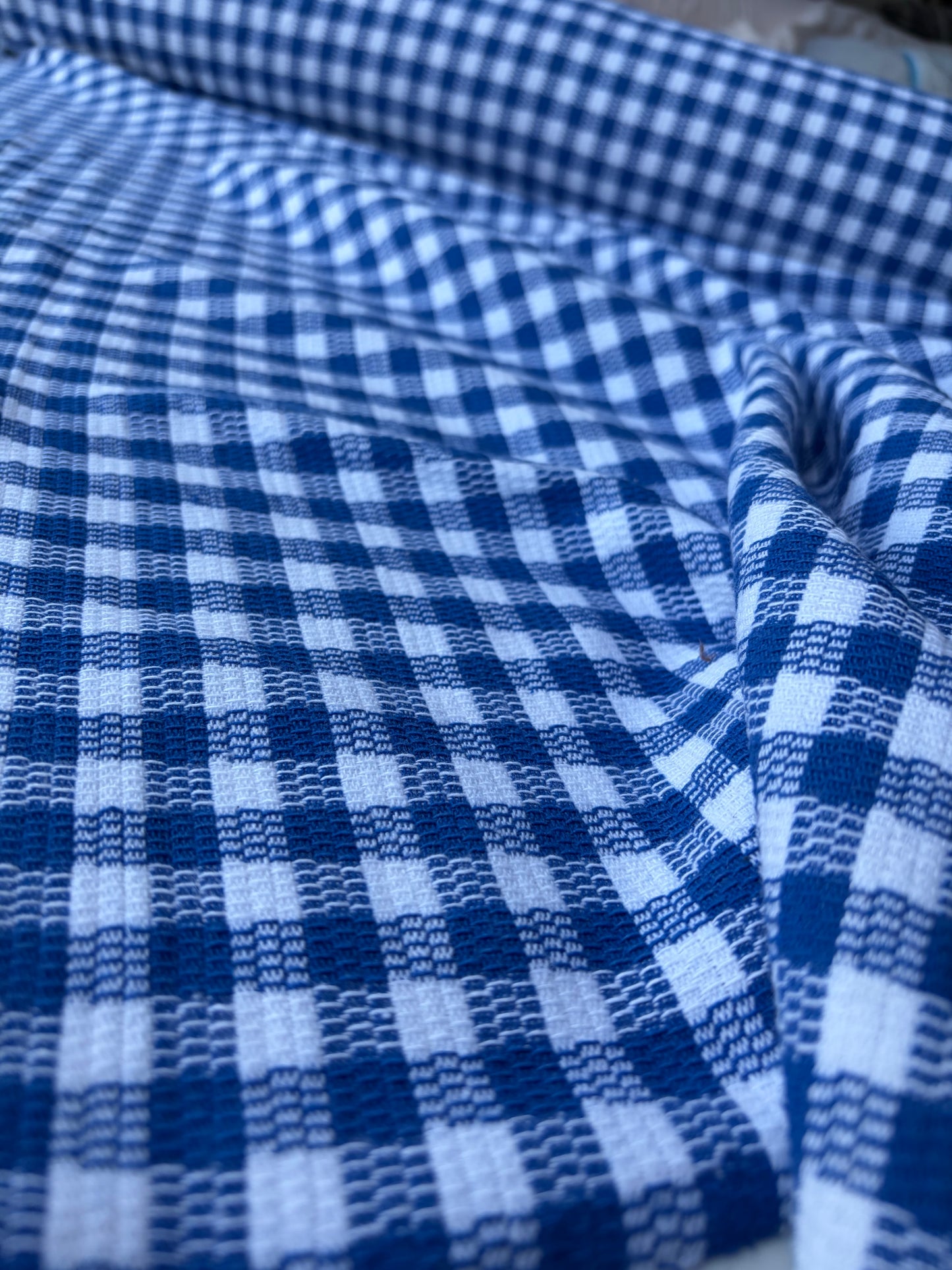 FELICE 023 cobalt/white checkered heavy cotton tweed check