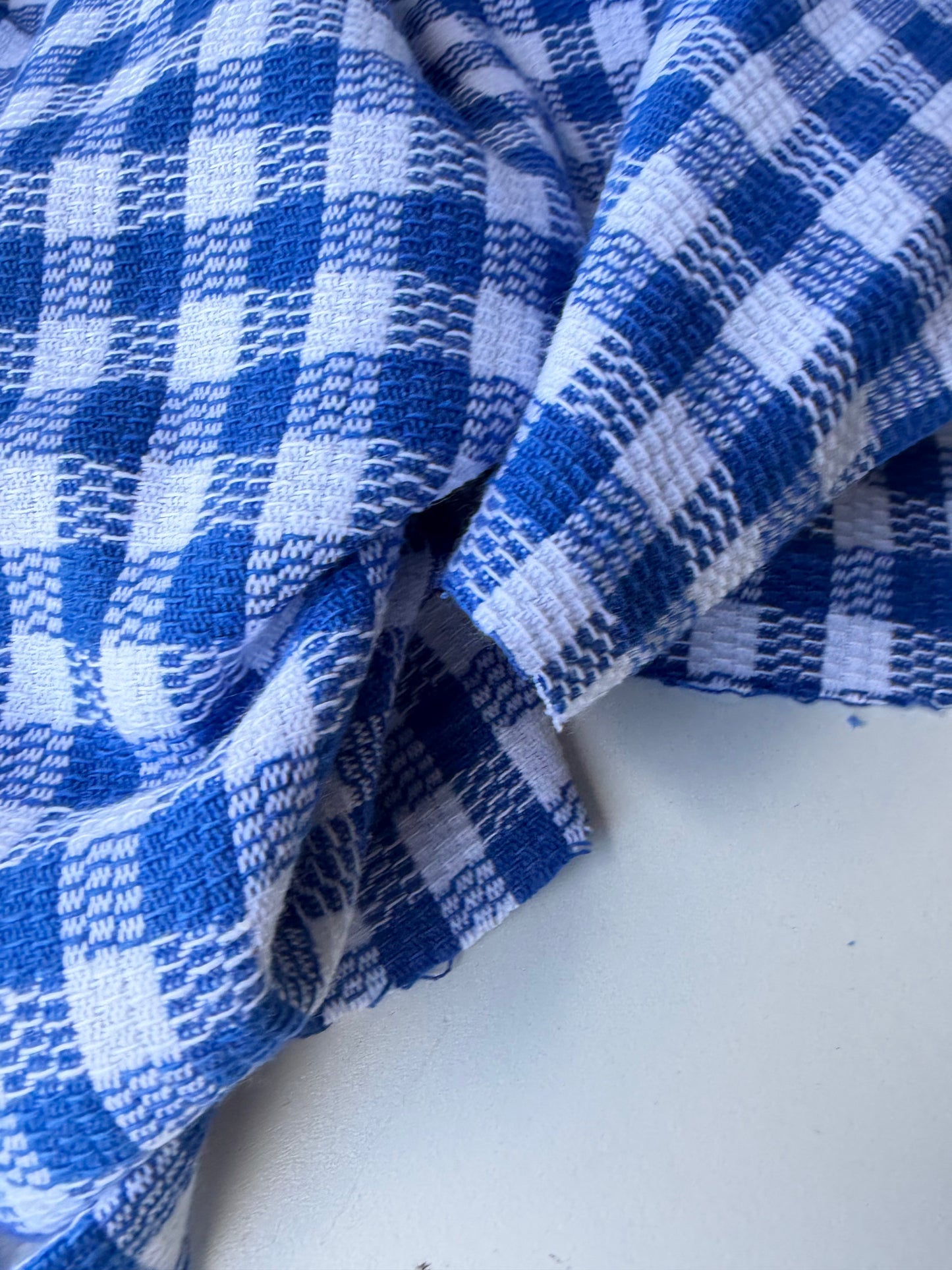 FELICE 023 cobalt/white checkered heavy cotton tweed check