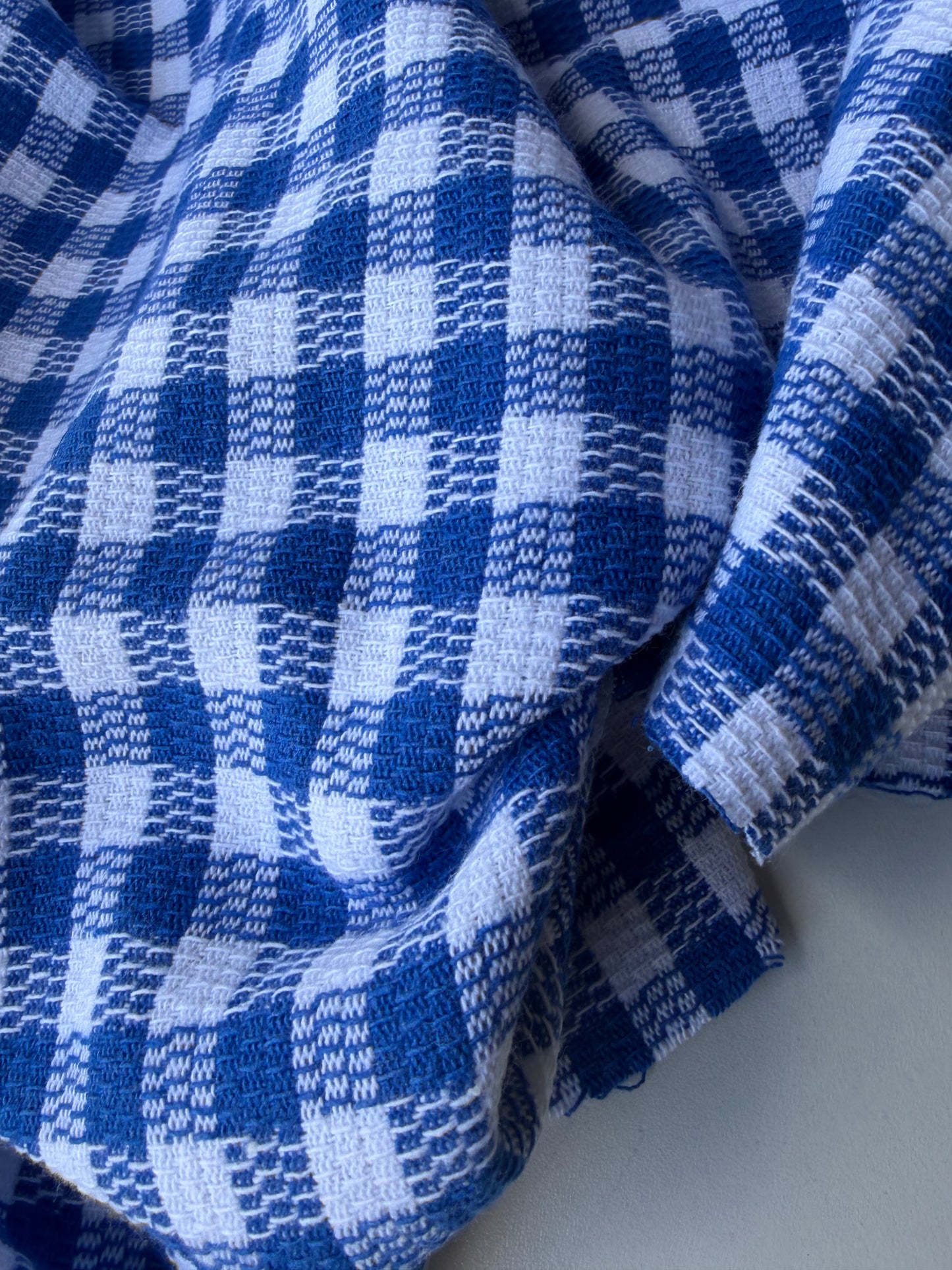 FELICE 023 cobalt/white checkered heavy cotton tweed check