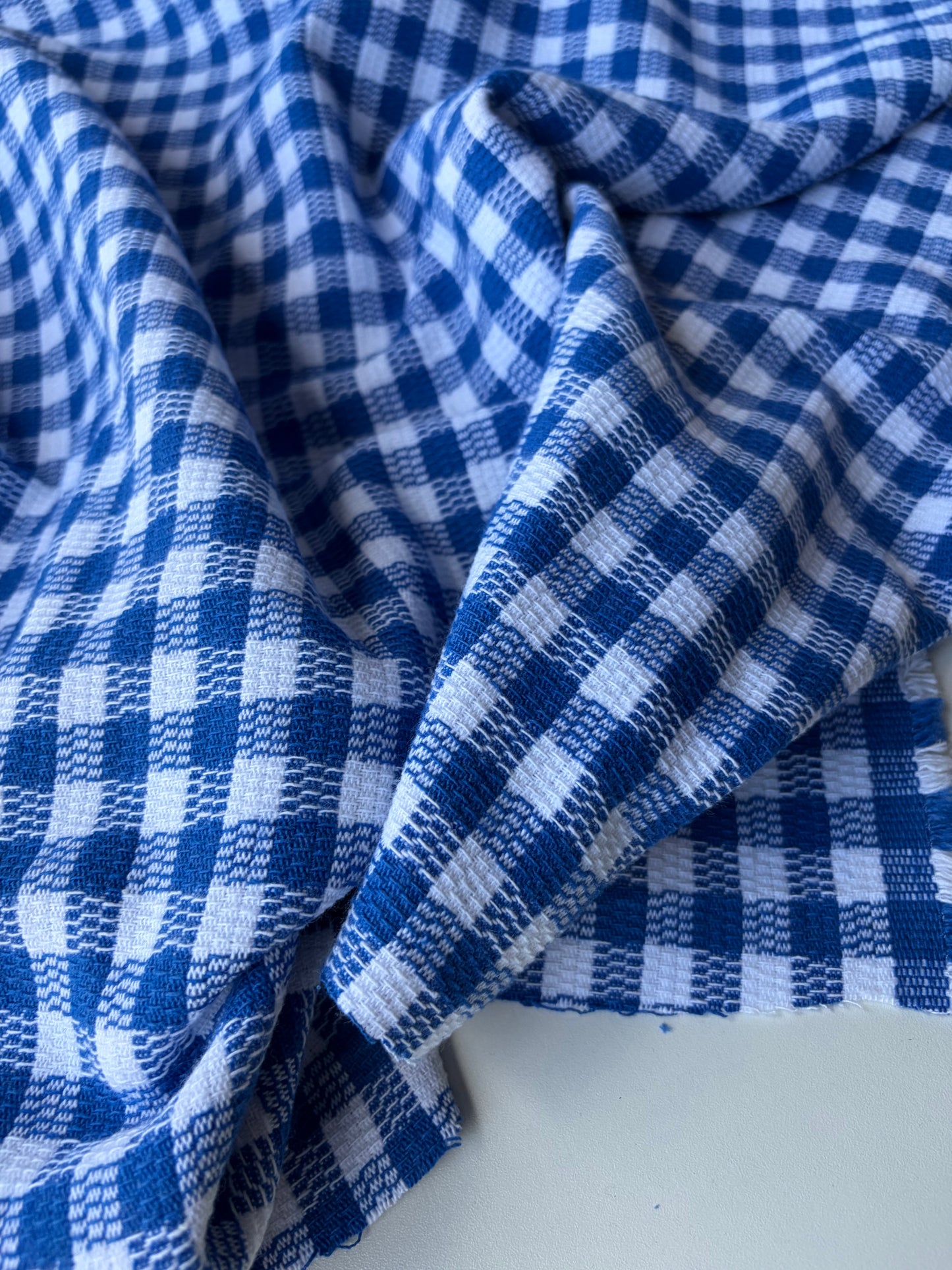 FELICE 023 cobalt/white checkered heavy cotton tweed check