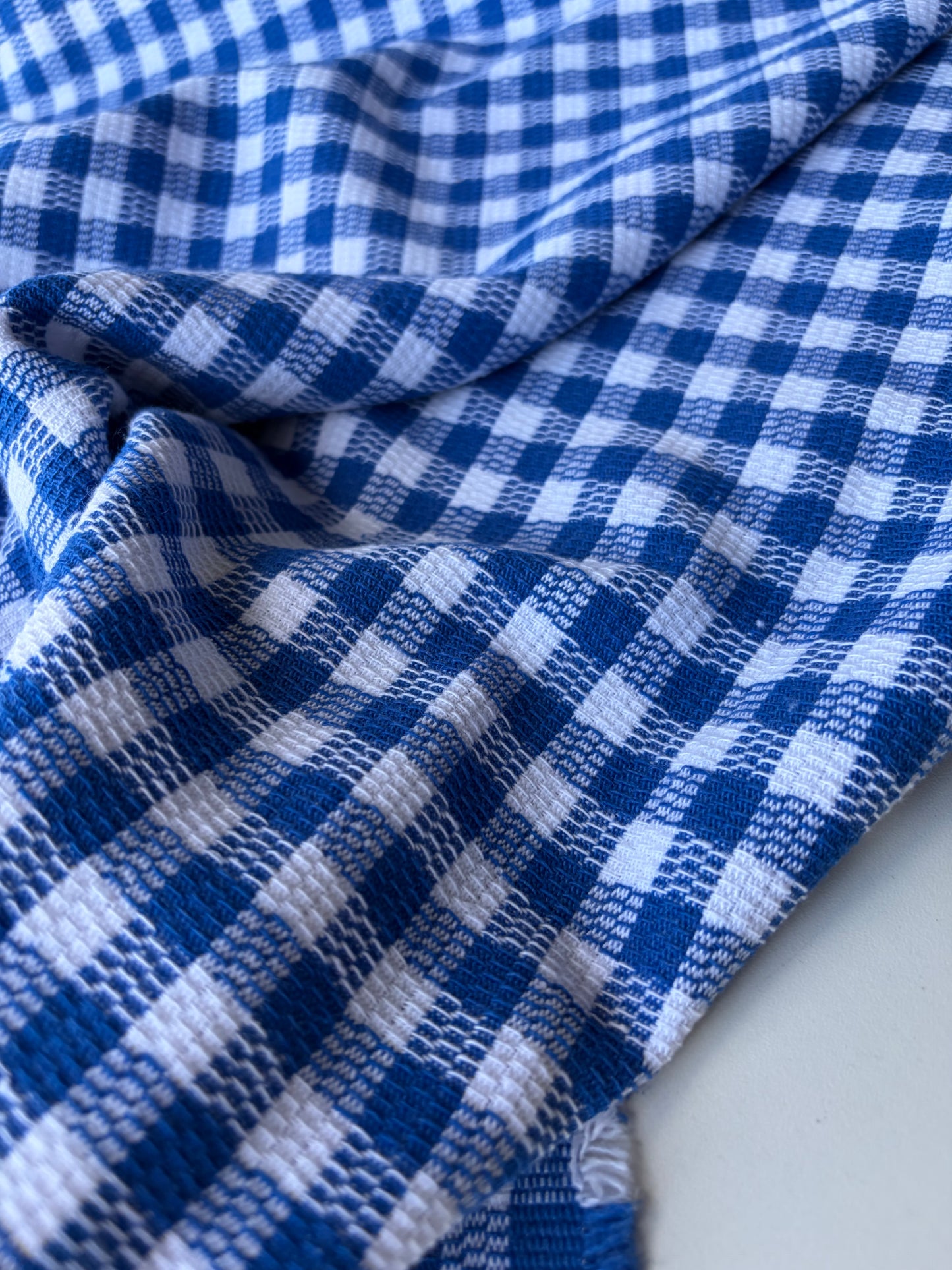 FELICE 023 cobalt/white checkered heavy cotton tweed check