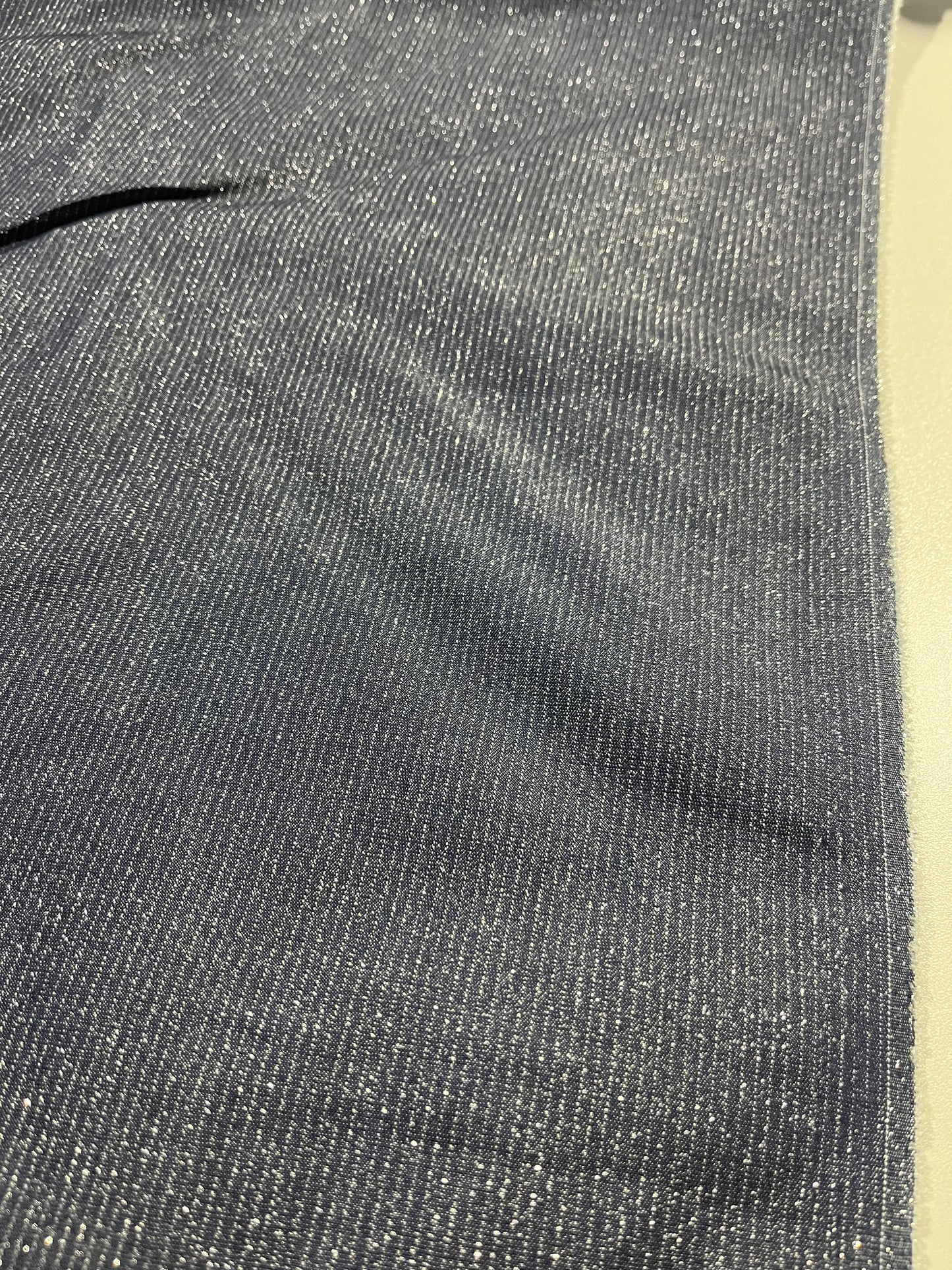 Soft origin 006 tencel denim with shiny lurex stripes