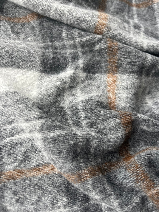PABLO 021 heavy wool check grey/brown check