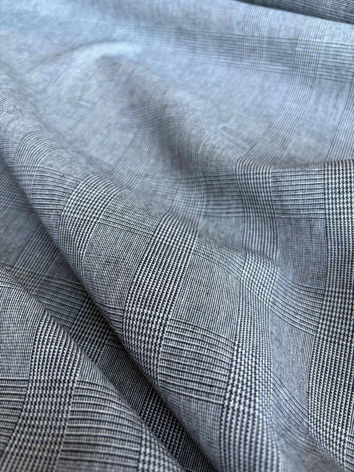 CELIA 036 cotton/linnen houndstooth black/white