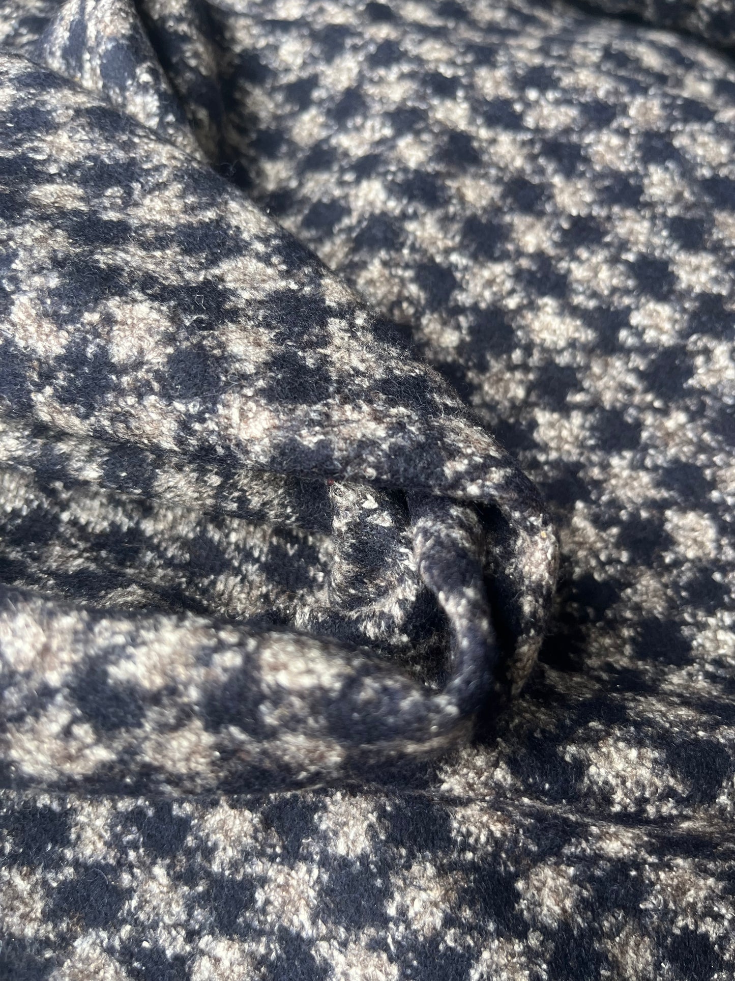 PABLO 006 Wool jersey pied de poule navy/brown