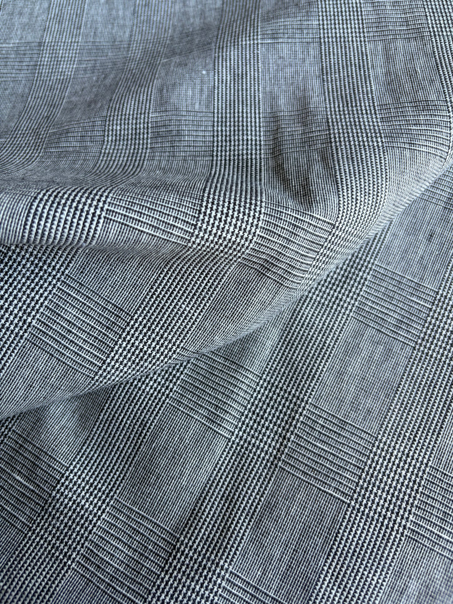 CELIA 036 cotton/linnen houndstooth black/white