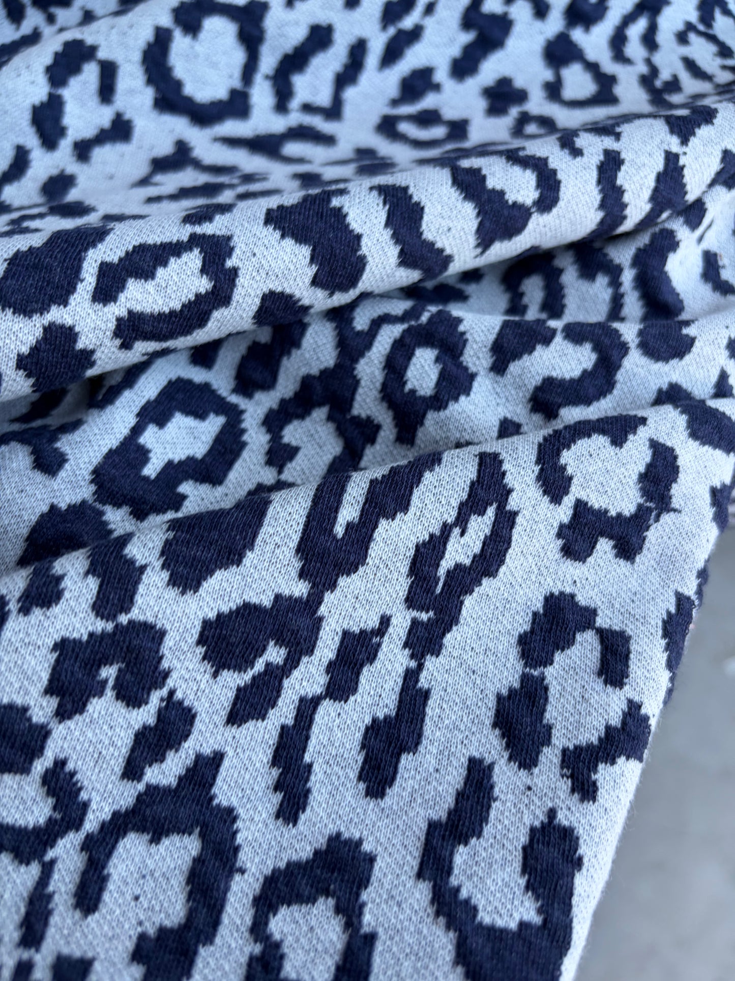 CELIA 038 jersey jacquard animalier navy/white