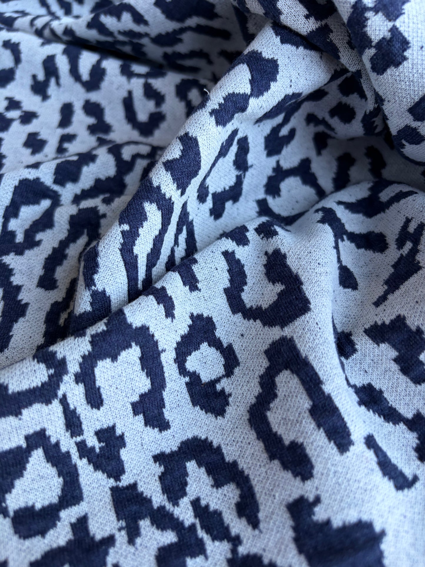 CELIA 038 jersey jacquard animalier navy/white