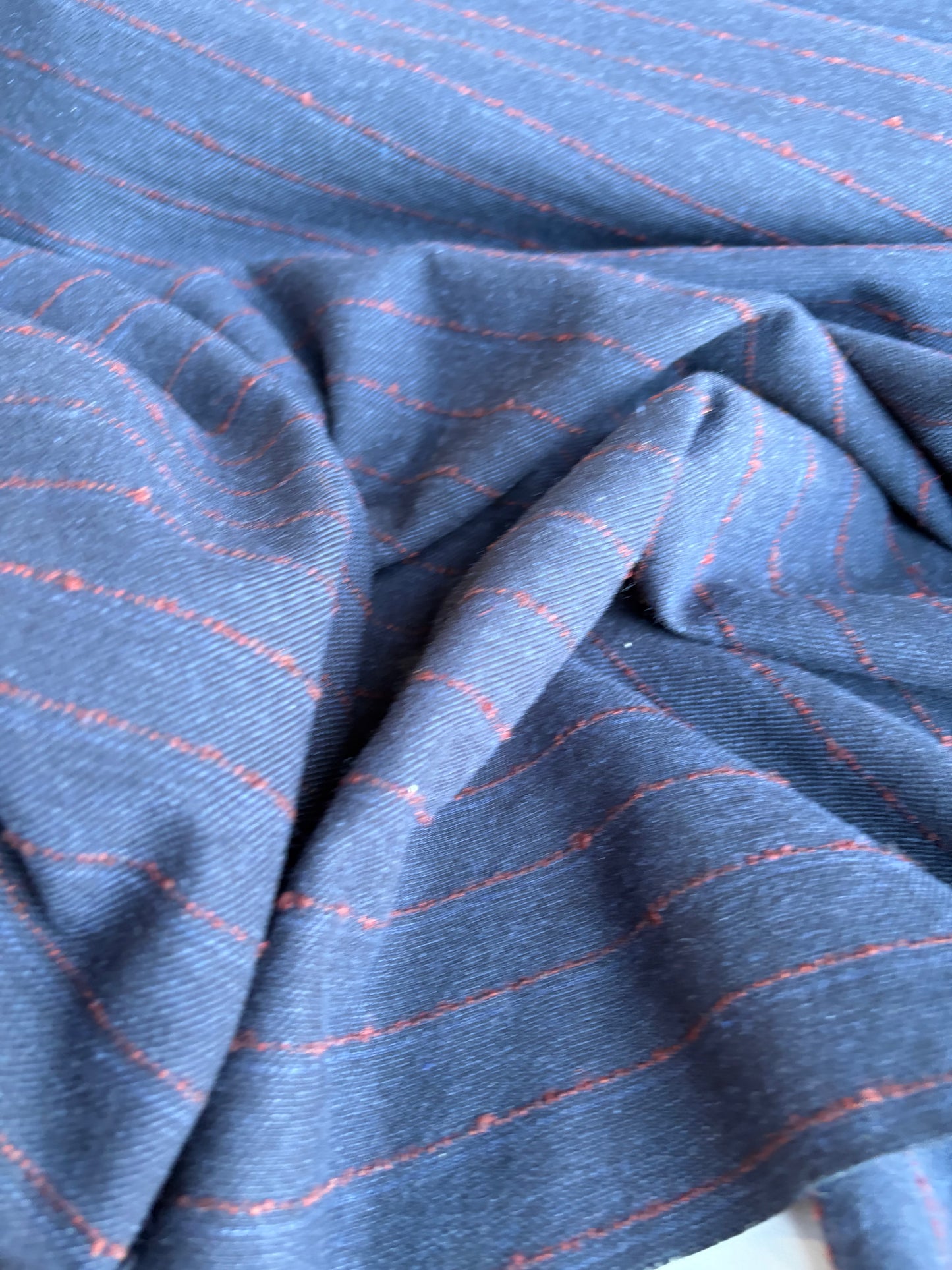 CELIA 041 stripes with wool navy navy/red