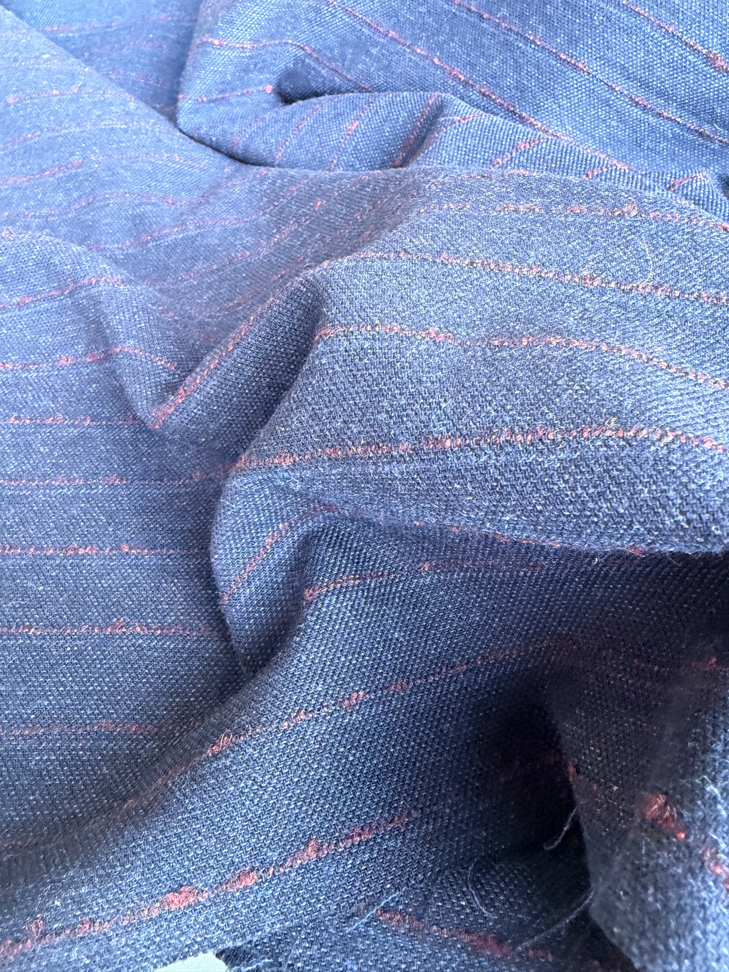 CELIA 041 stripes with wool navy navy/red