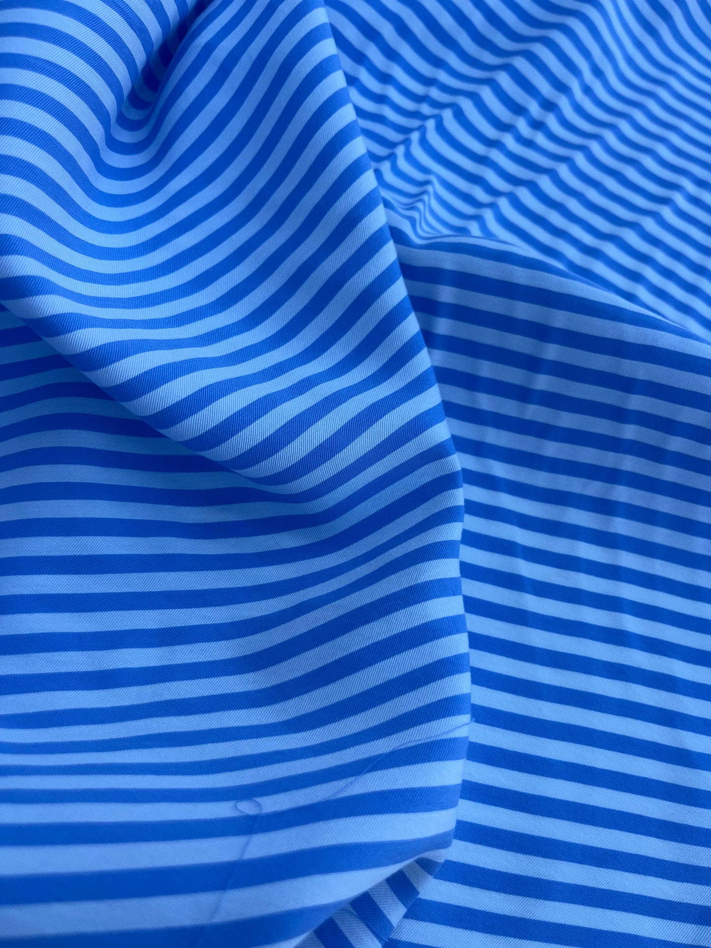 NENA 032 colourwoven cotton stripe classical shirting blue