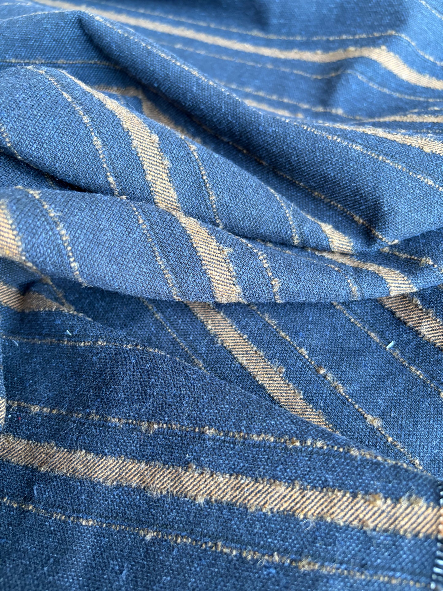 CELIA 042 stripes with wool navy navy/camel