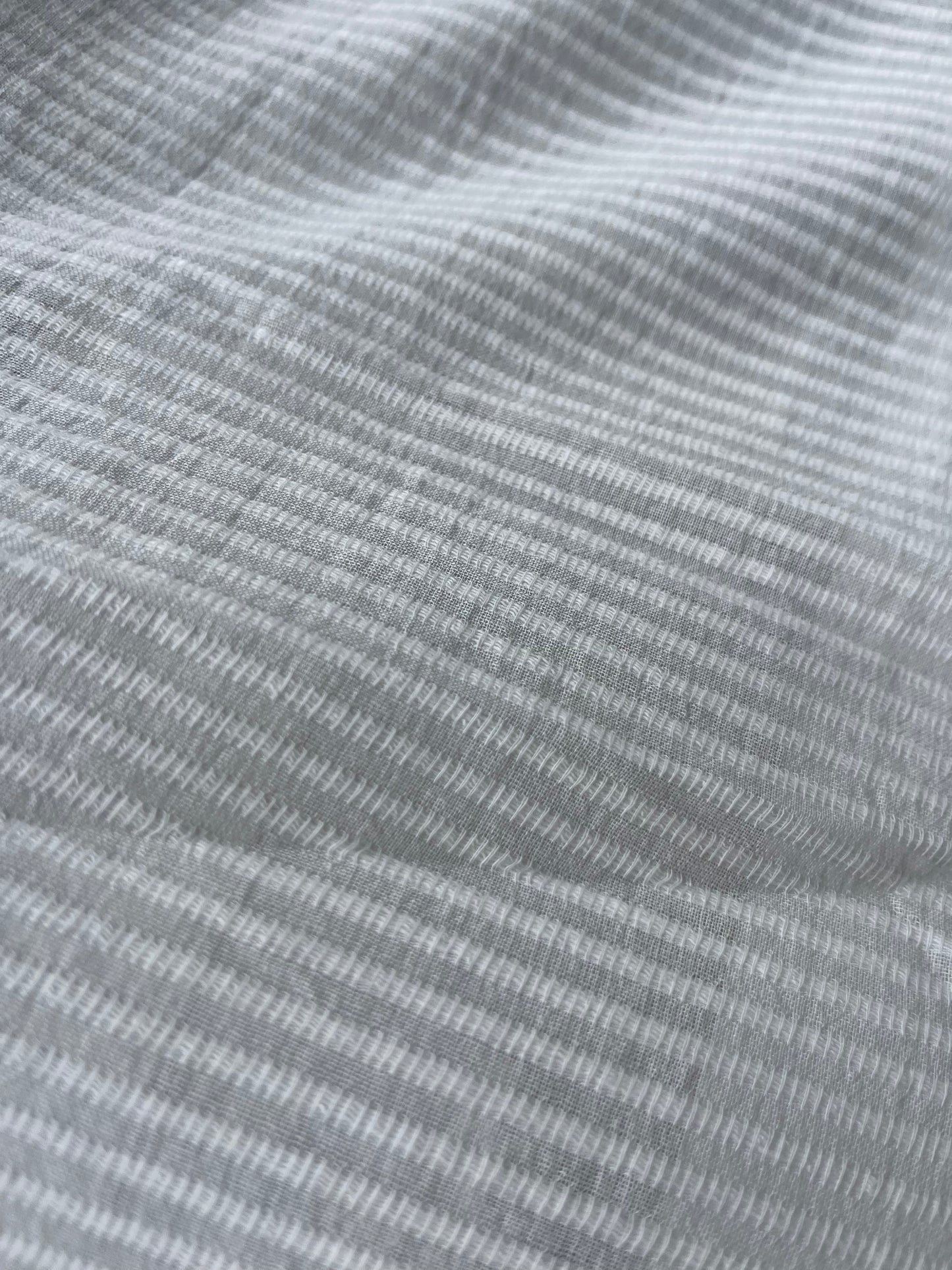 MAYA 004 Gauze jacquard stripe white