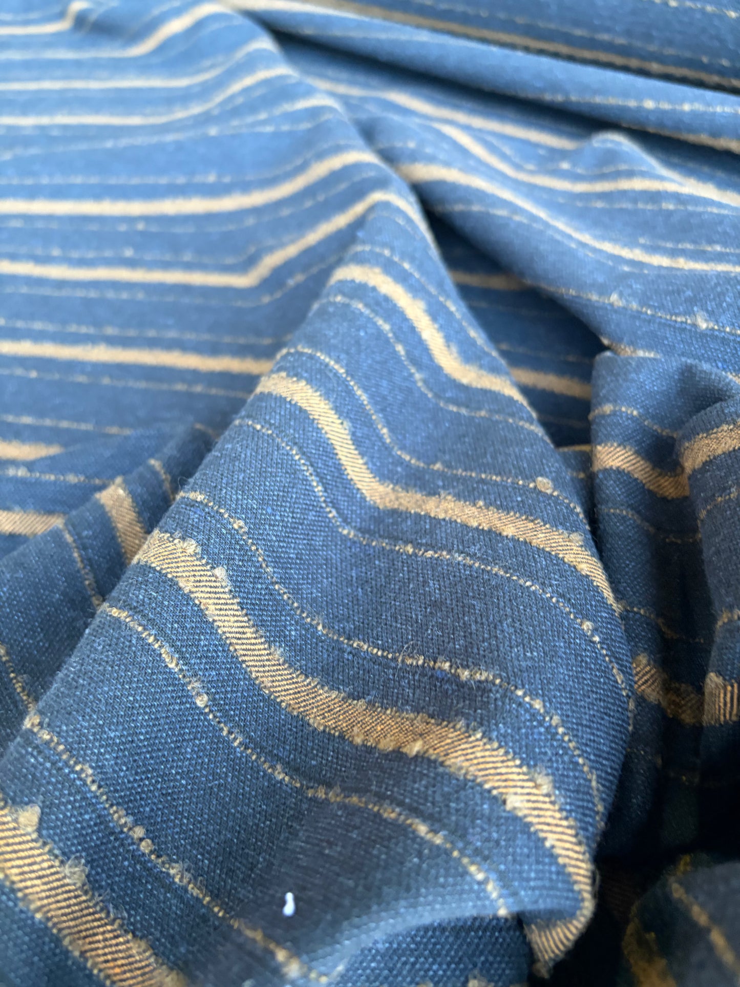 CELIA 042 stripes with wool navy navy/camel