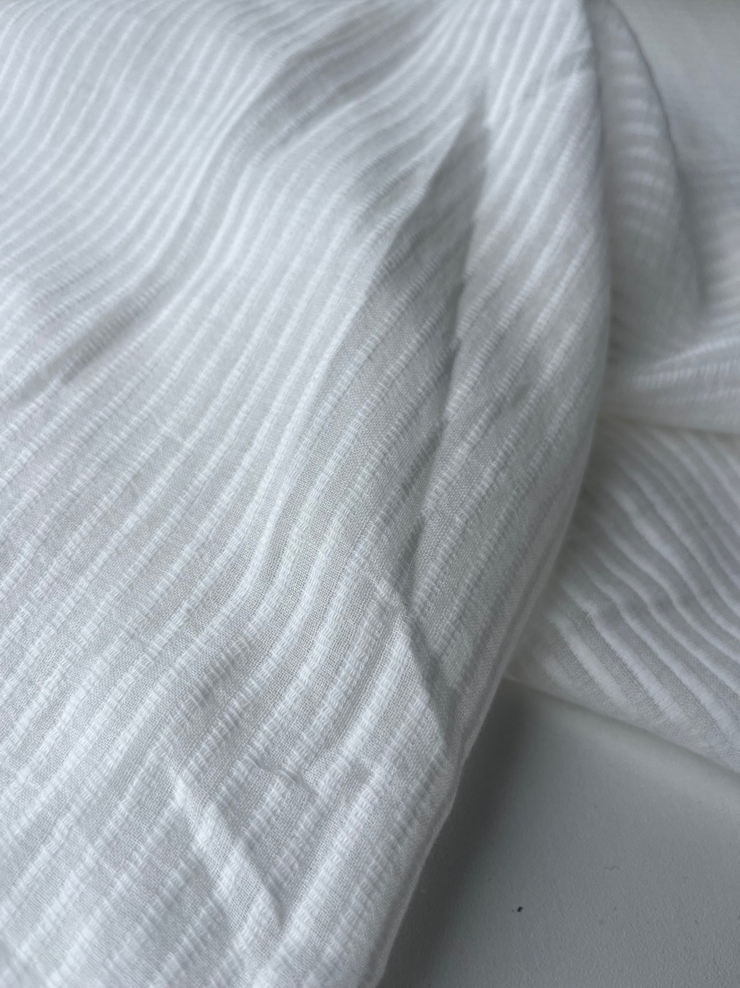 MAYA 004 Gauze jacquard stripe white