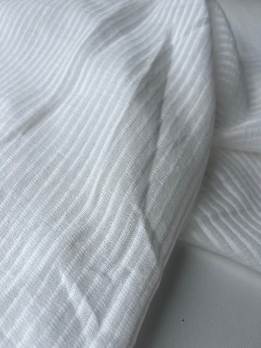 MAYA 004 Gauze jacquard stripe white