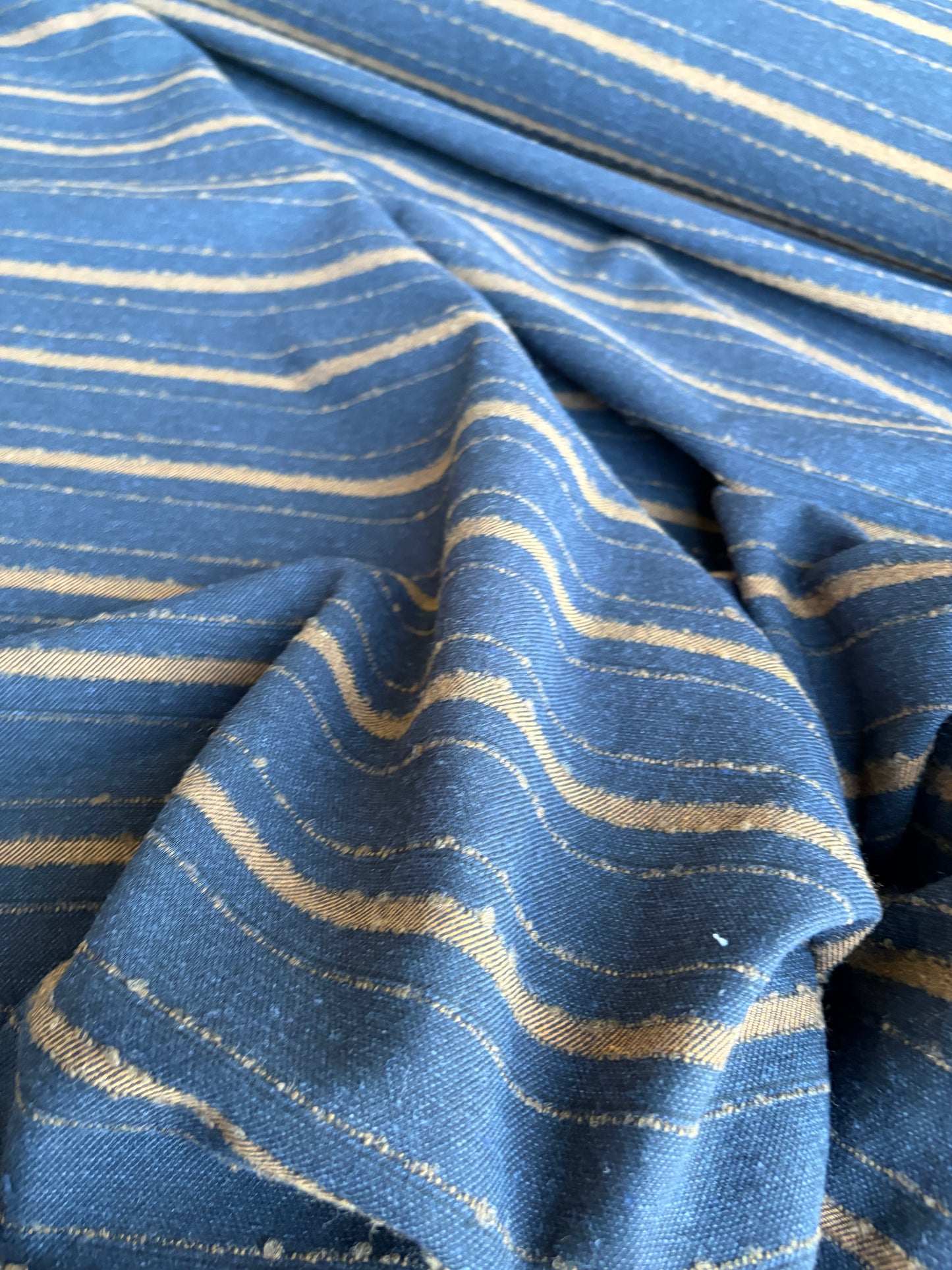 CELIA 042 stripes with wool navy navy/camel