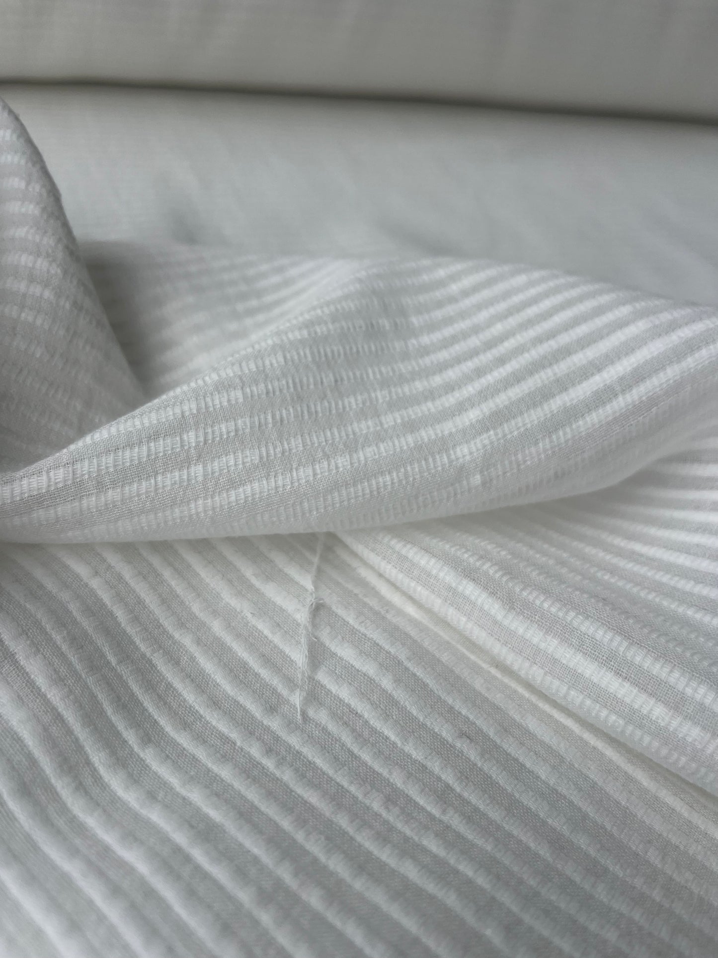 MAYA 004 Gauze jacquard stripe white