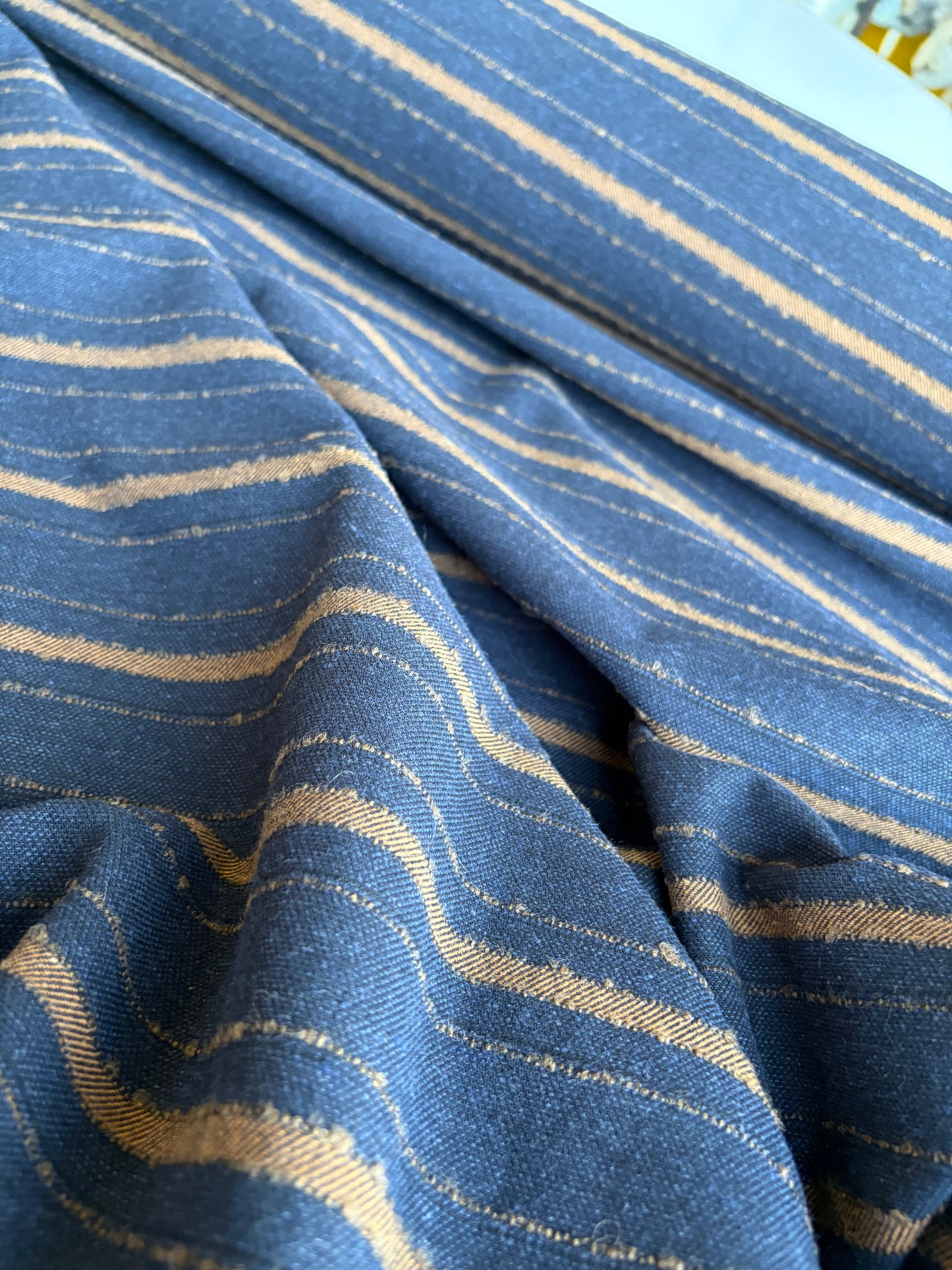 CELIA 042 stripes with wool navy navy/camel