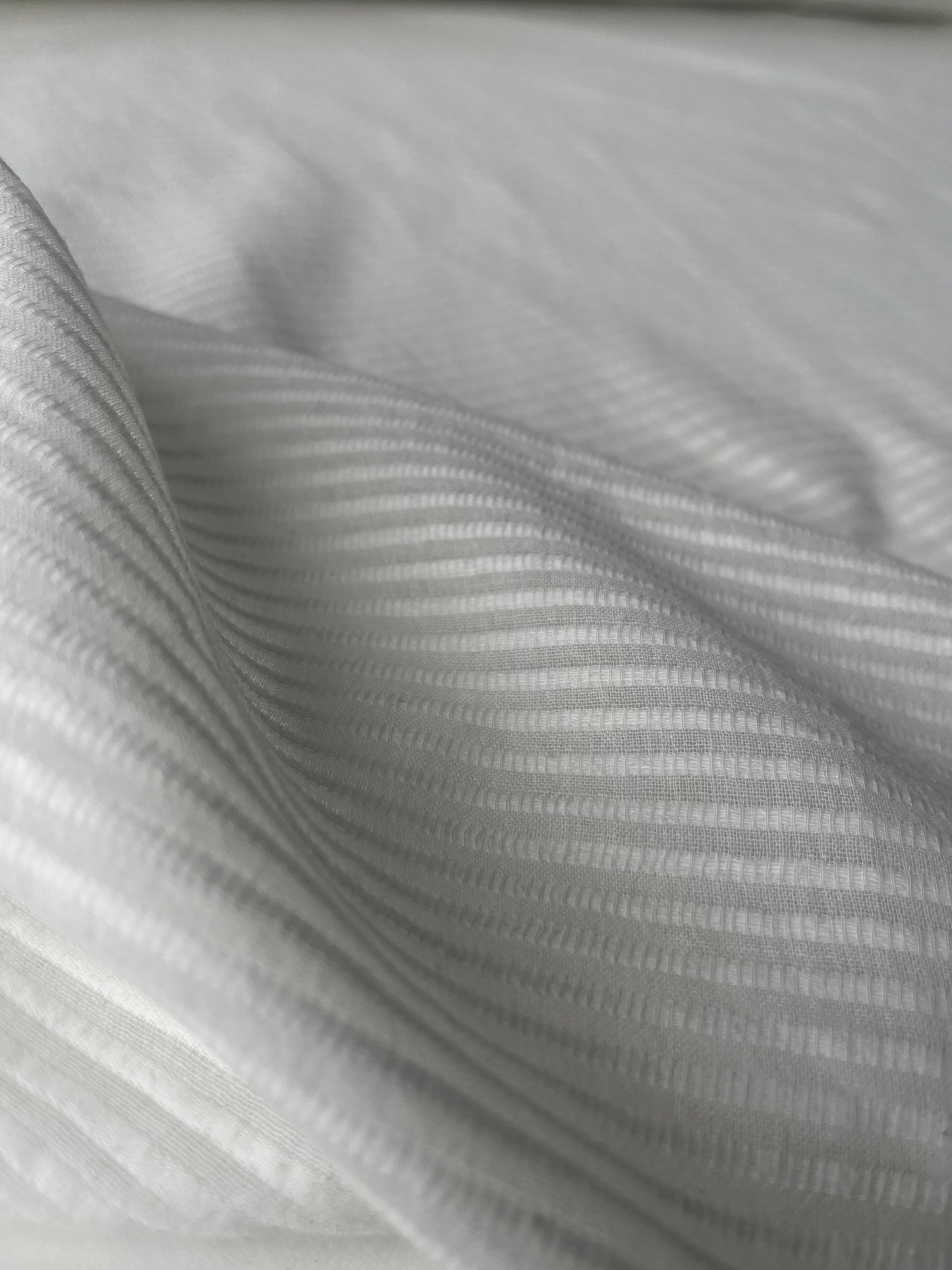 MAYA 004 Gauze jacquard stripe white