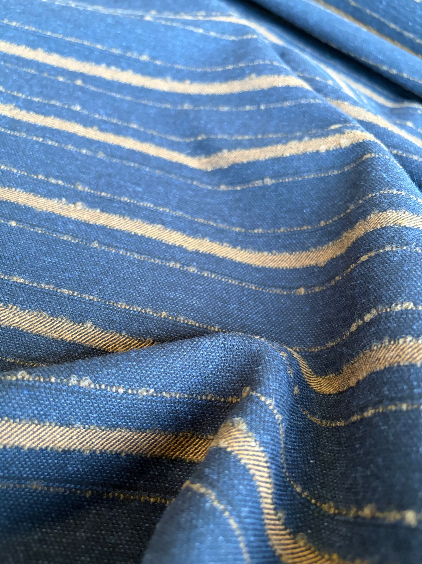 CELIA 042 stripes with wool navy navy/camel