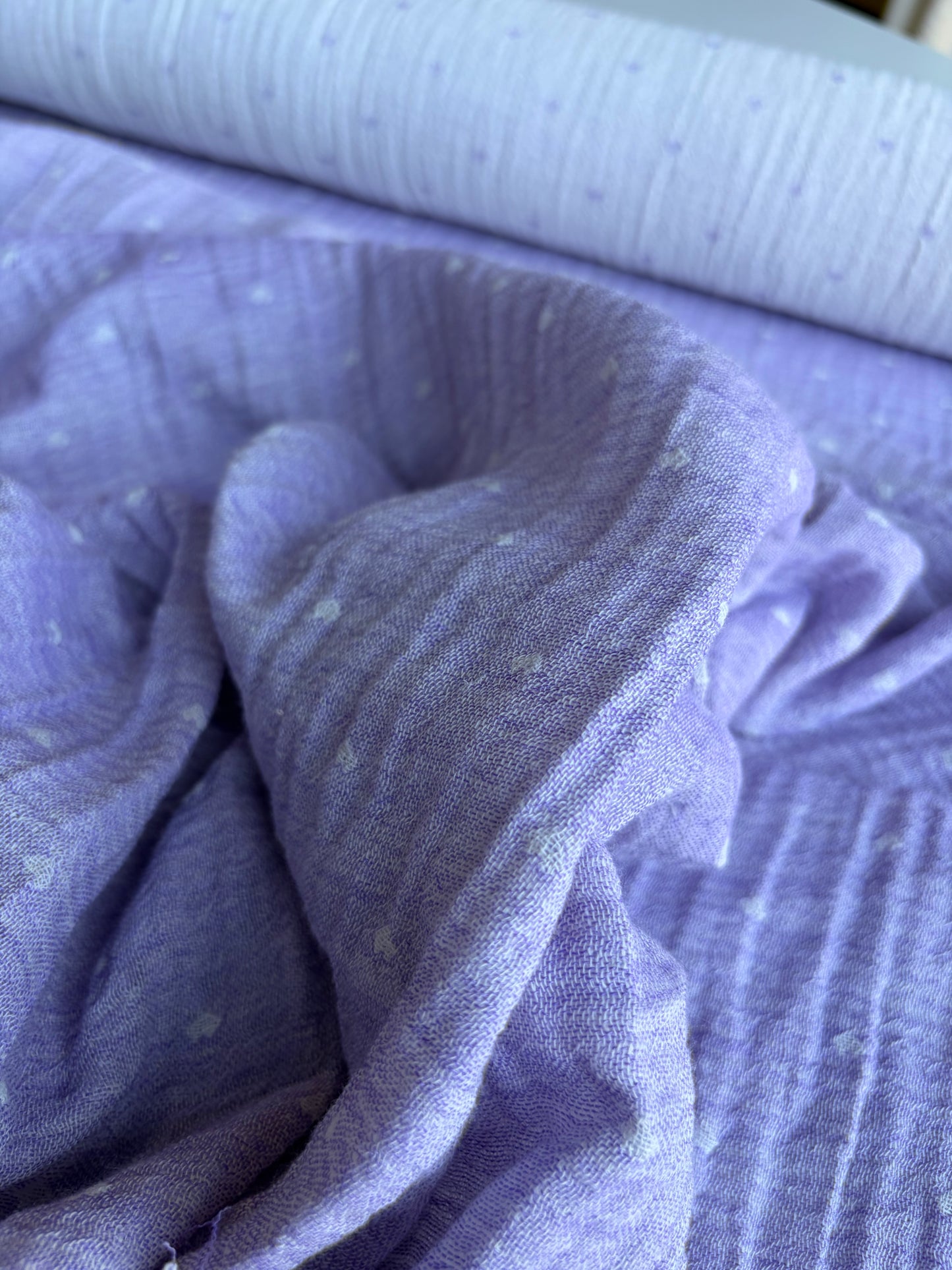 CELIA 045 double gauze embroidery lilac