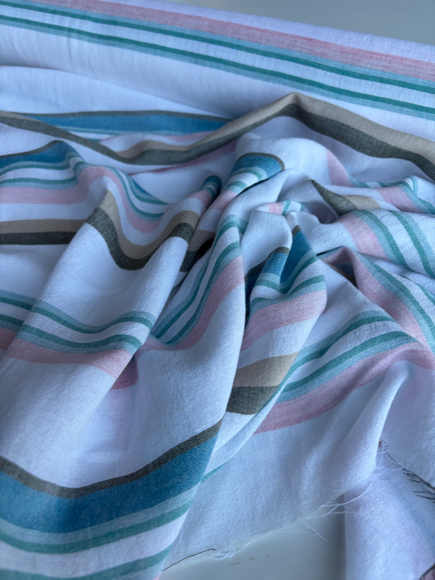 CELIA 048 midweight cotton/linnen jacquard stripe pink/emerald