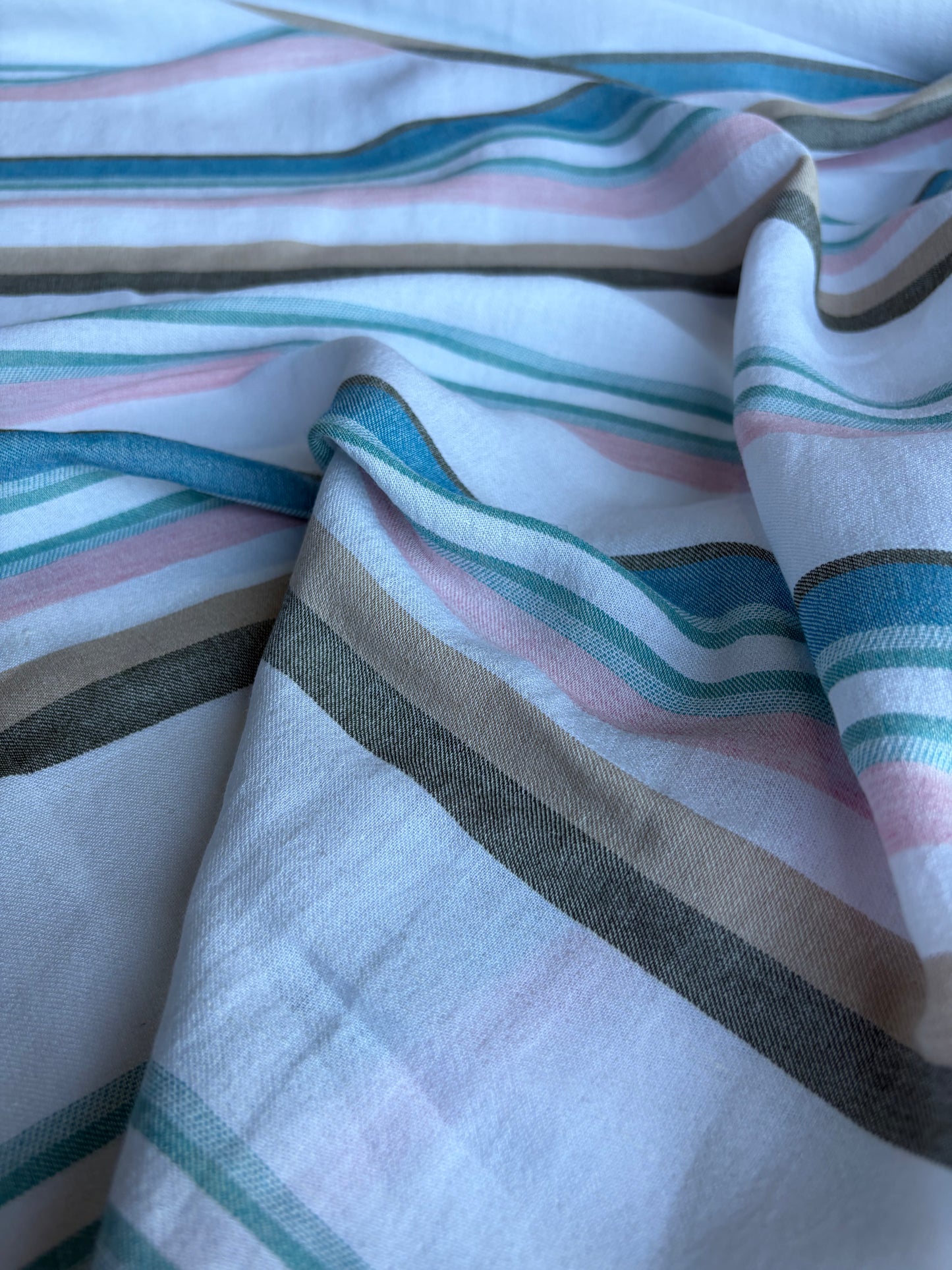 CELIA 048 midweight cotton/linnen jacquard stripe pink/emerald