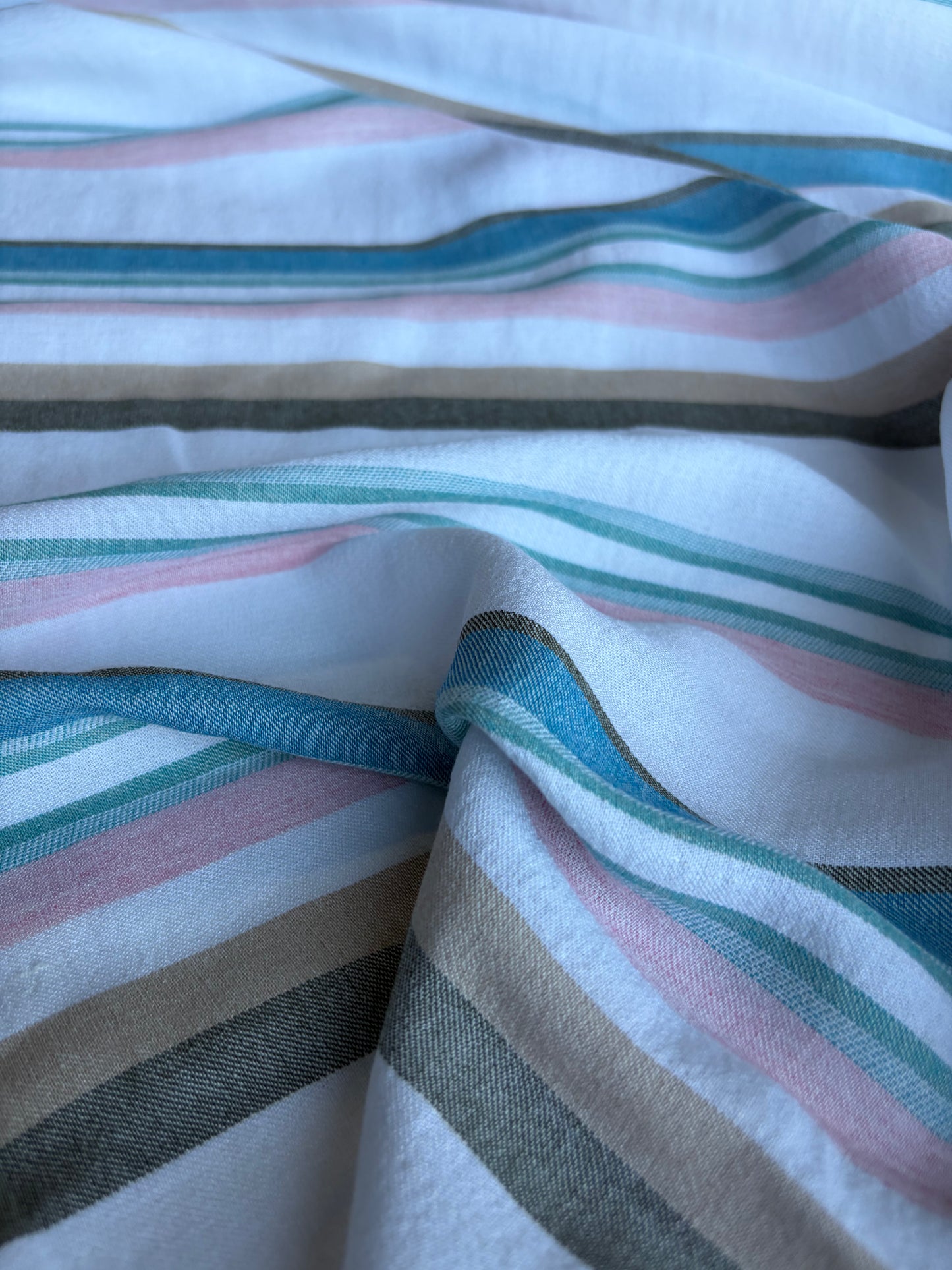CELIA 048 midweight cotton/linnen jacquard stripe pink/emerald
