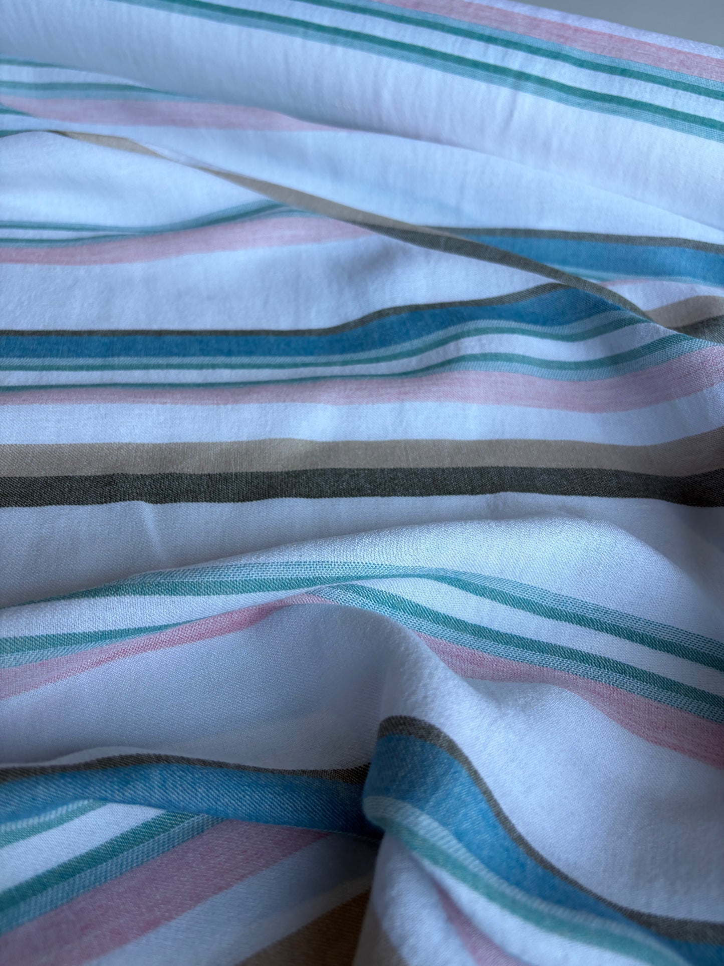 CELIA 048 midweight cotton/linnen jacquard stripe pink/emerald