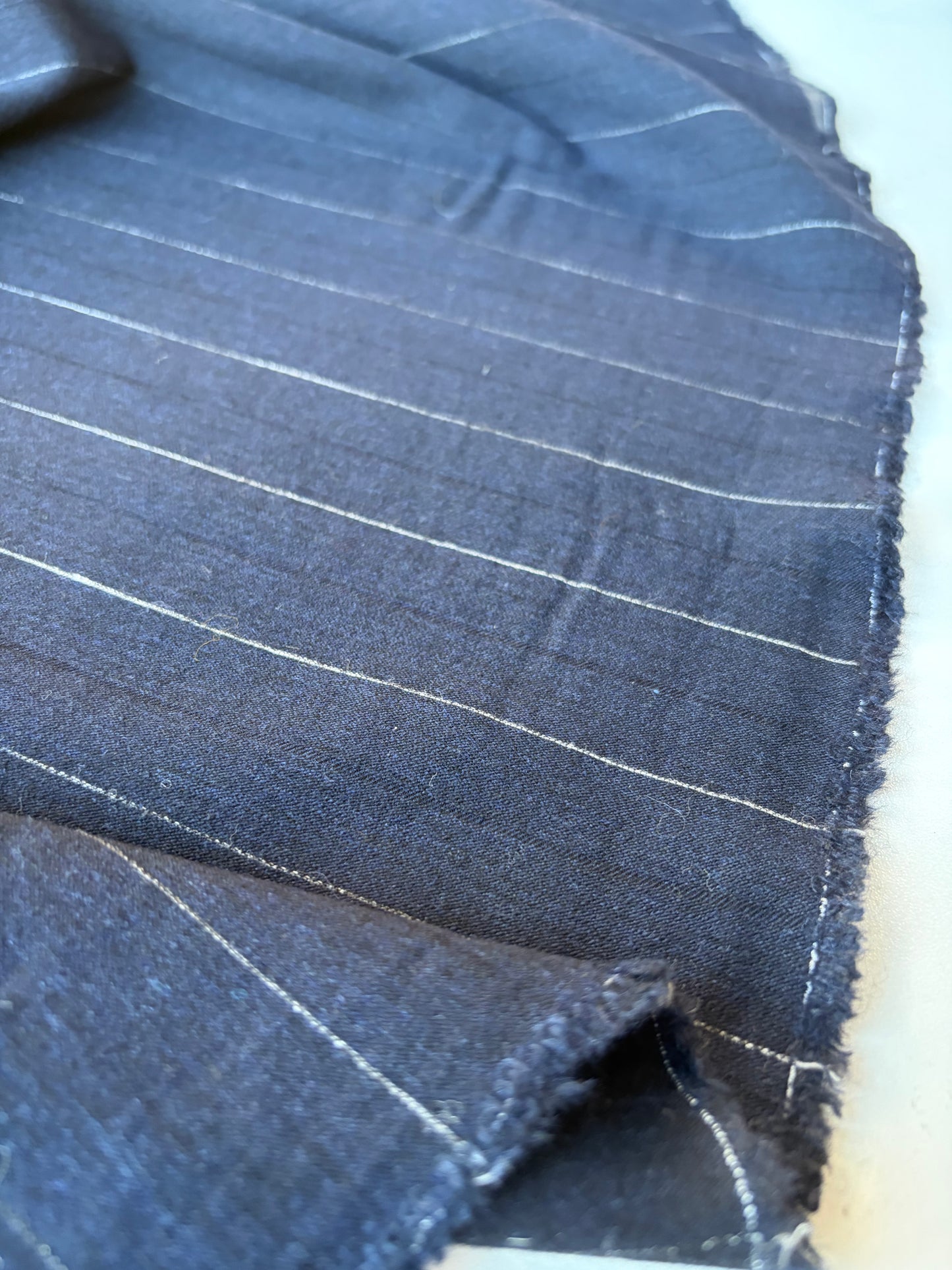 GAIL 011 wool suitingg stripes navy