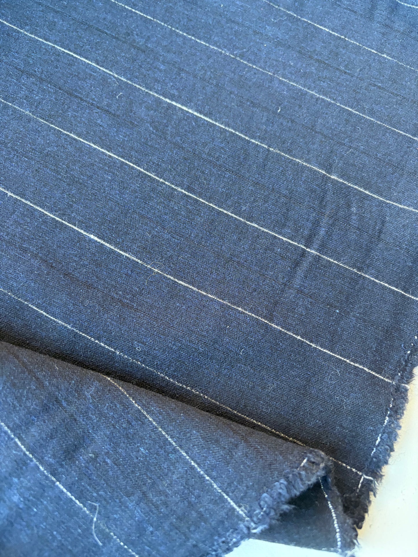 GAIL 011 wool suitingg stripes navy