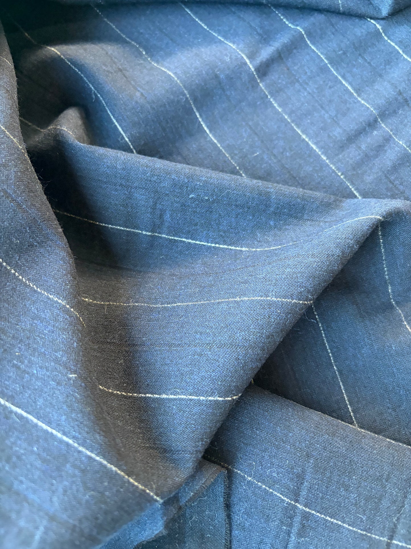 GAIL 011 wool suitingg stripes navy
